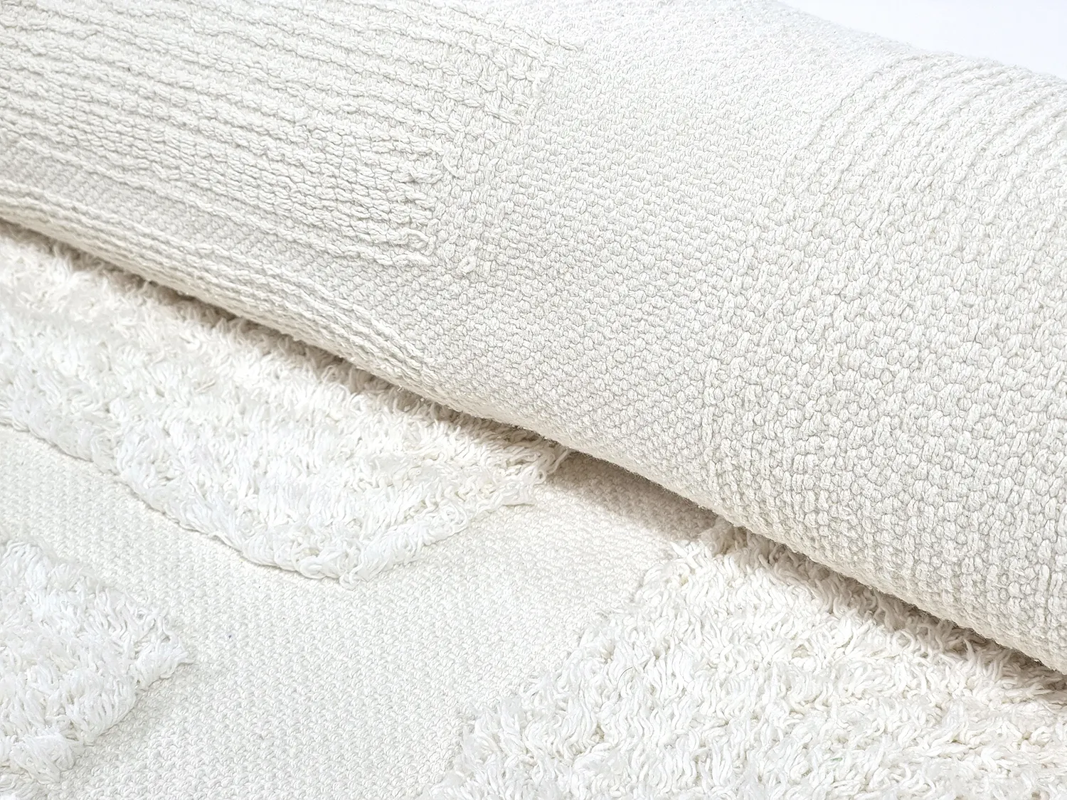Kolo koberce - Salem Natural Cotton Shaggy (offwhite)