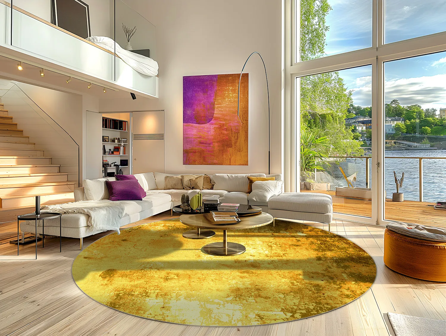 Koberec okrúhly - Salitto (zlatý)