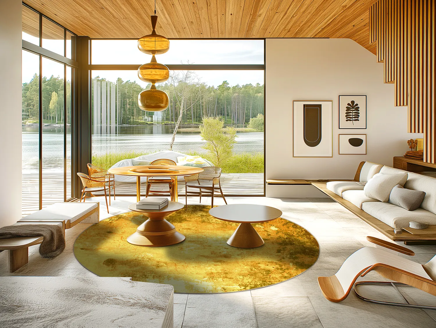 Koberec okrúhly - Salitto (zlatý)