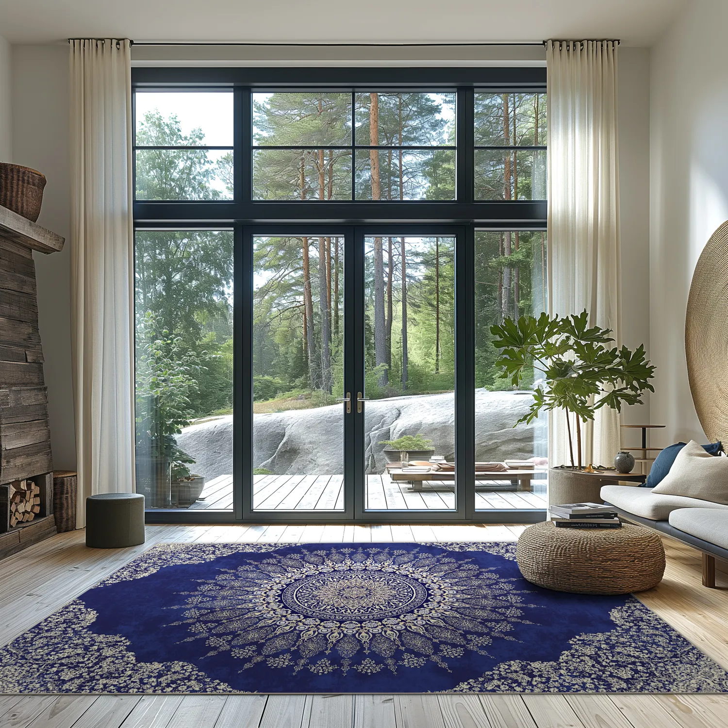 Koberec Wilton - Sandrigo (modrý/bežový)