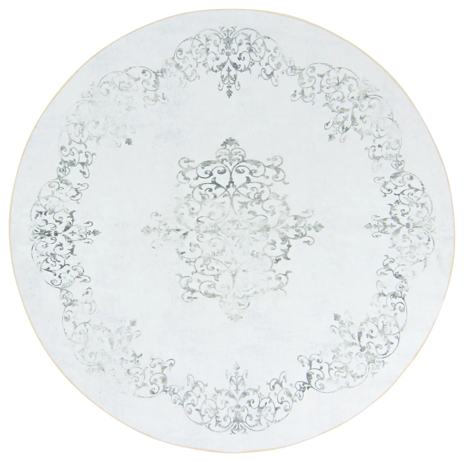 Kruhový koberec - Santi (biely/sivý)