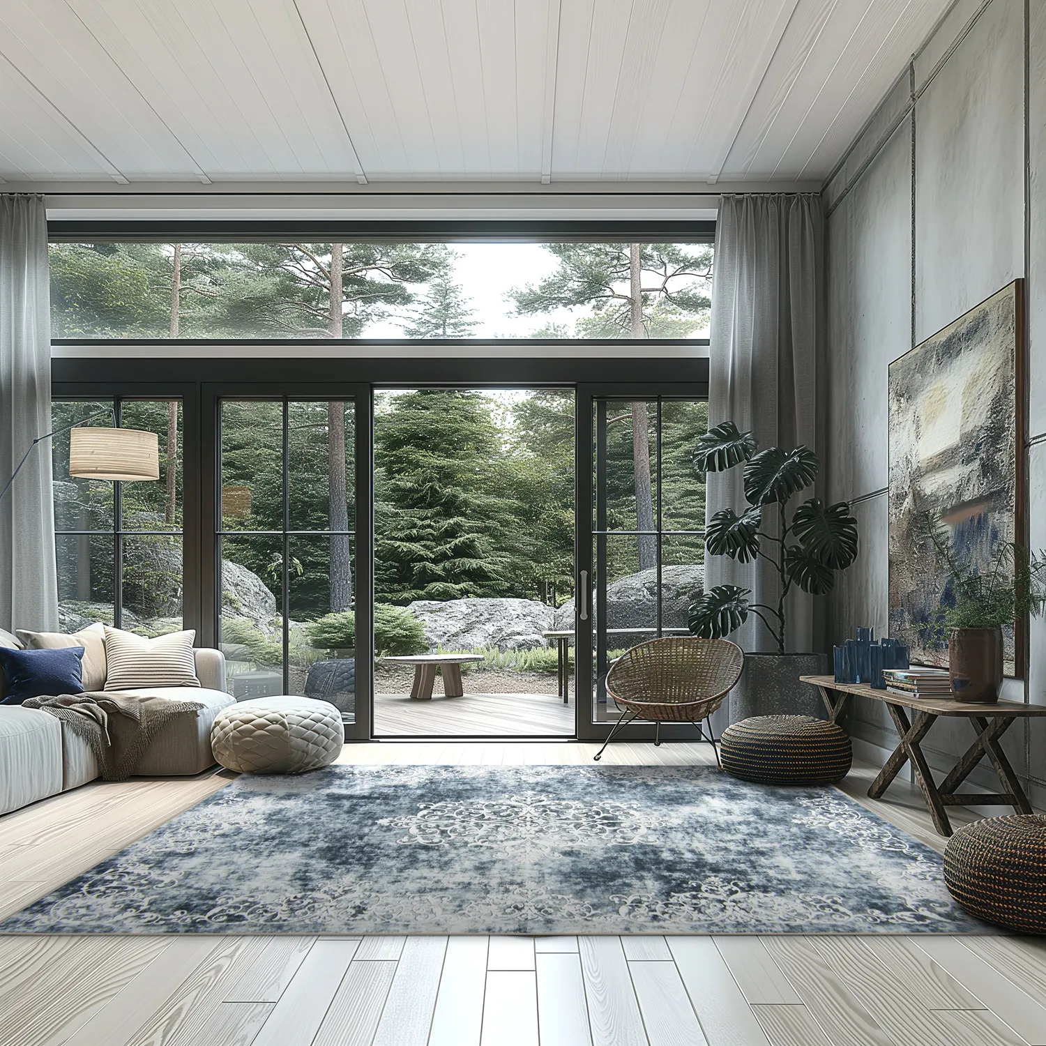 Wilton koberec - Santi (modrošedá/biela)