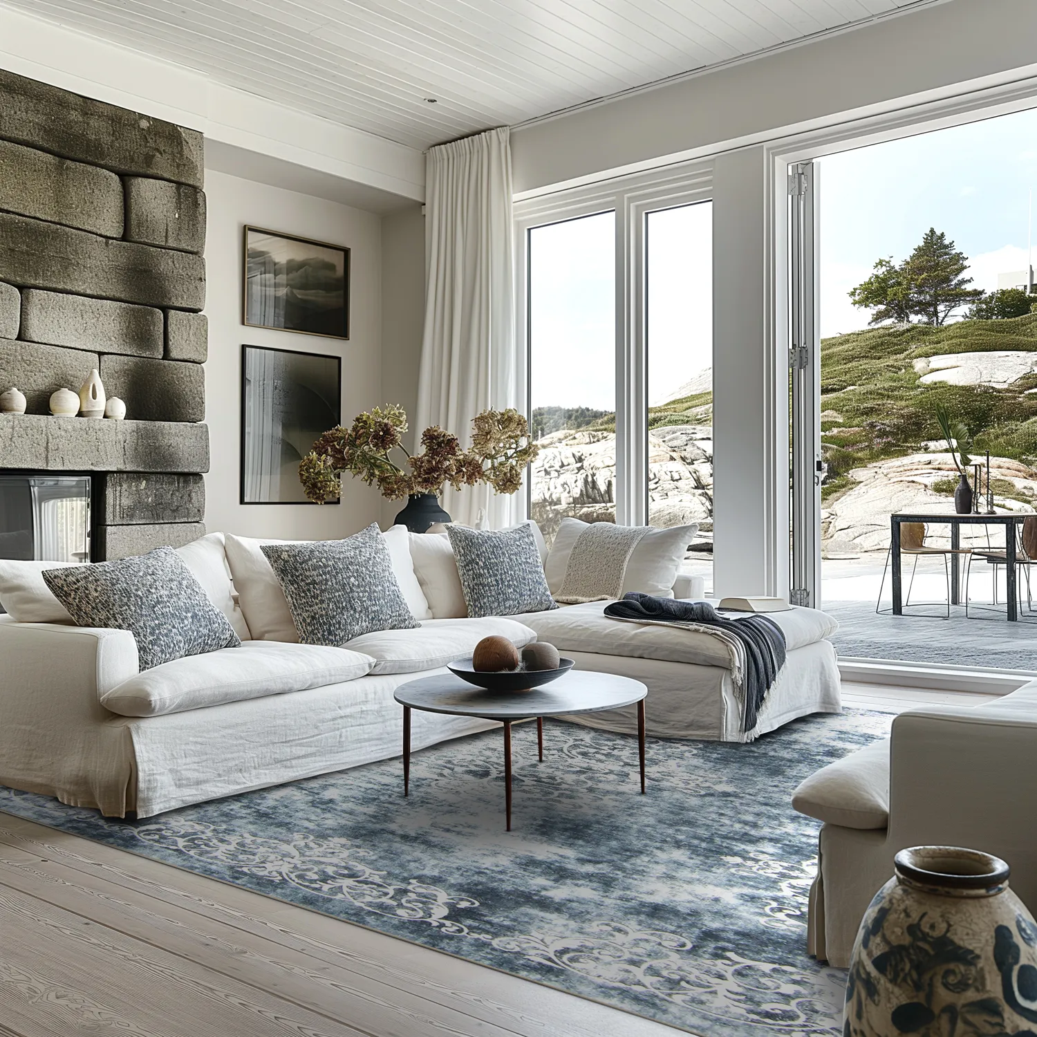 Wilton koberec - Santi (modrošedá/biela)