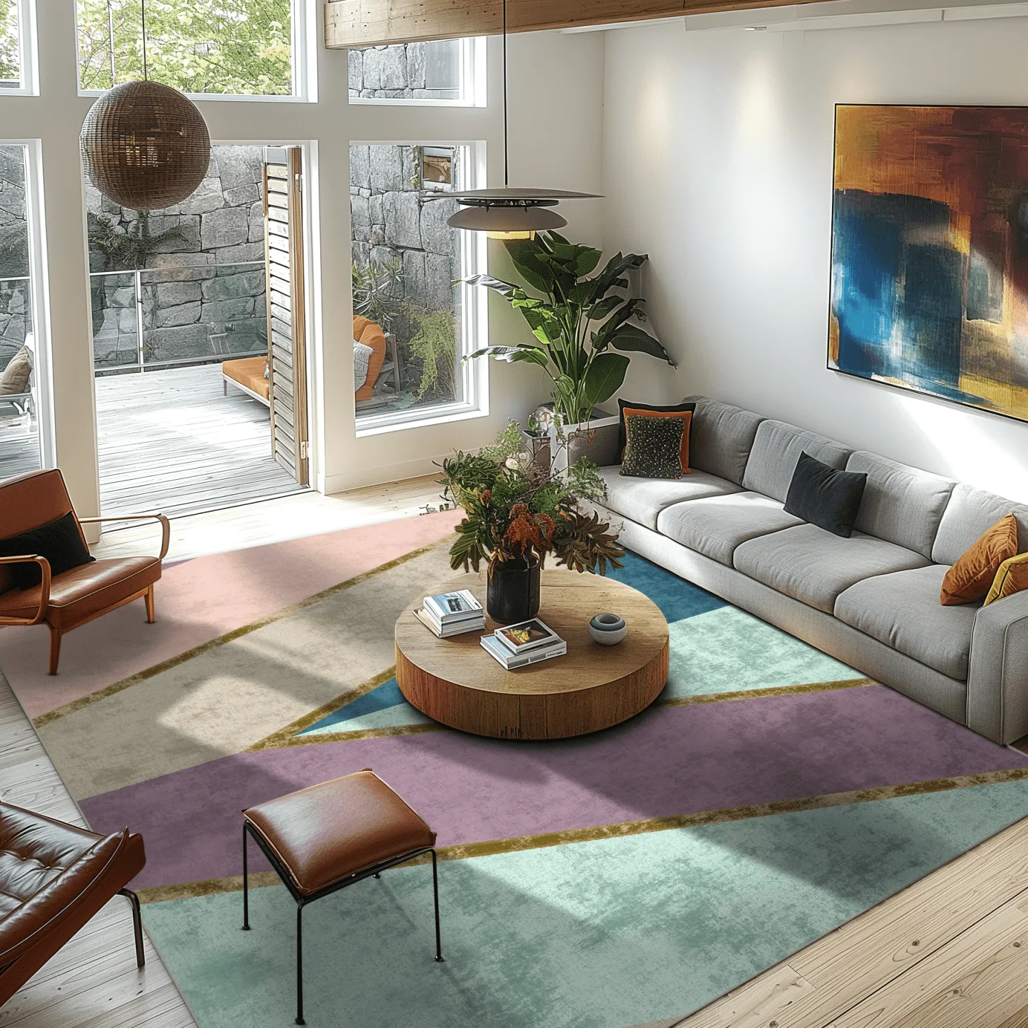 Koberec Wilton - Sanya (modrá/multikolórová)