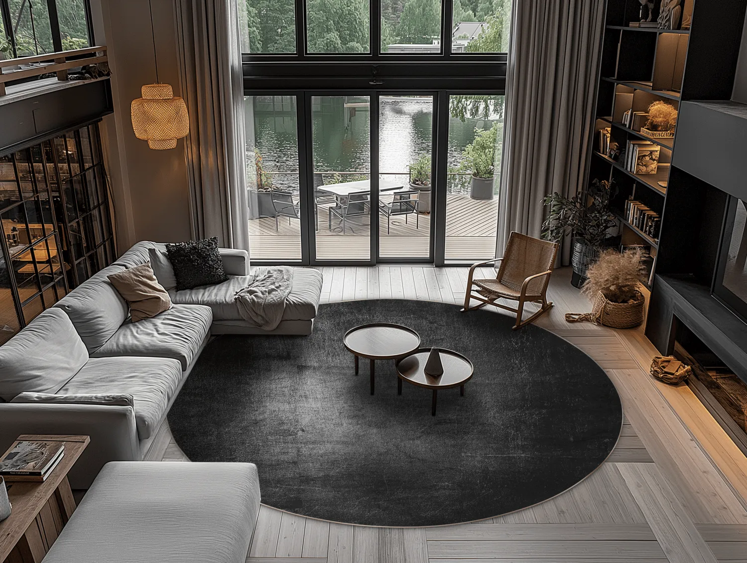 Koberec okrúhly - Serifos (tmavo šedý)