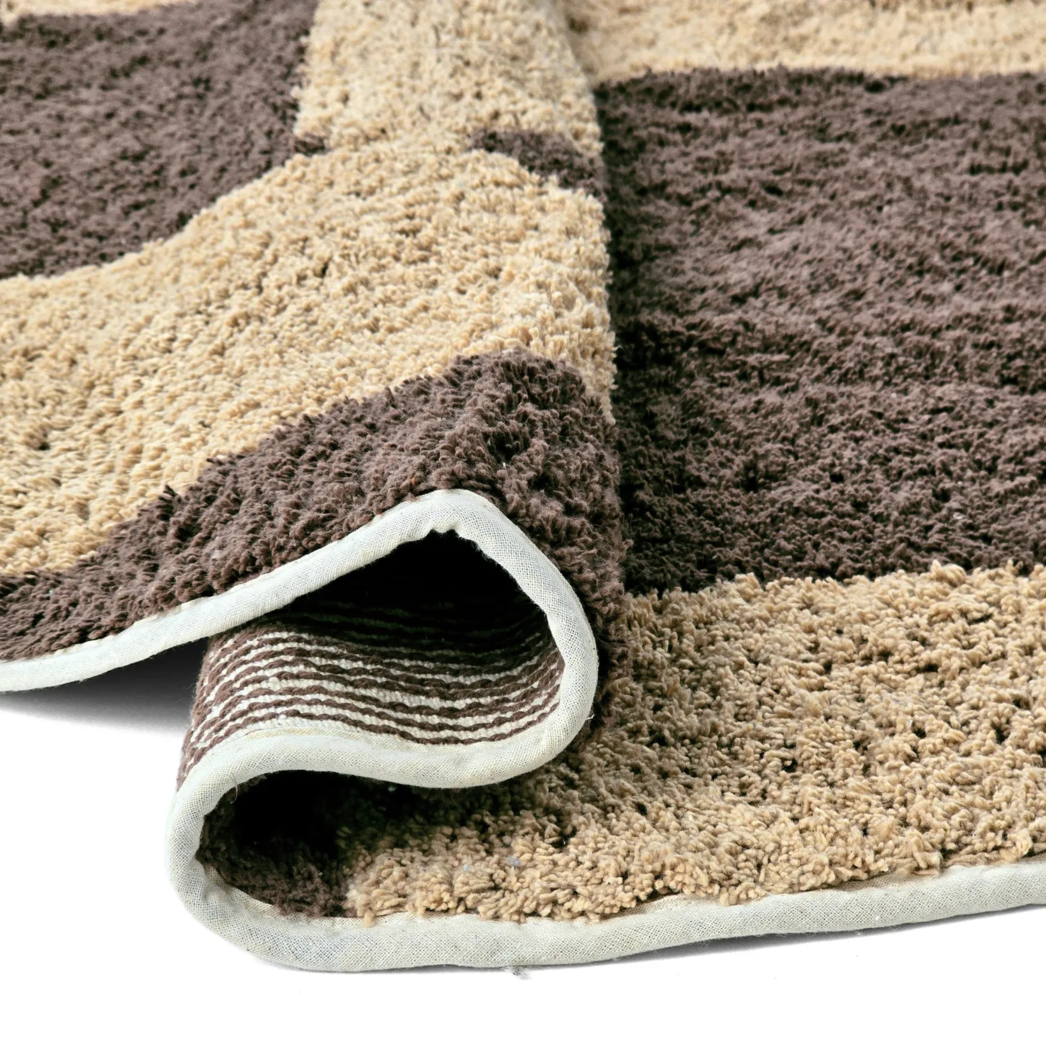 Kruhový koberec - Siberia Natural Cotton Shaggy (béžový/hnedý)