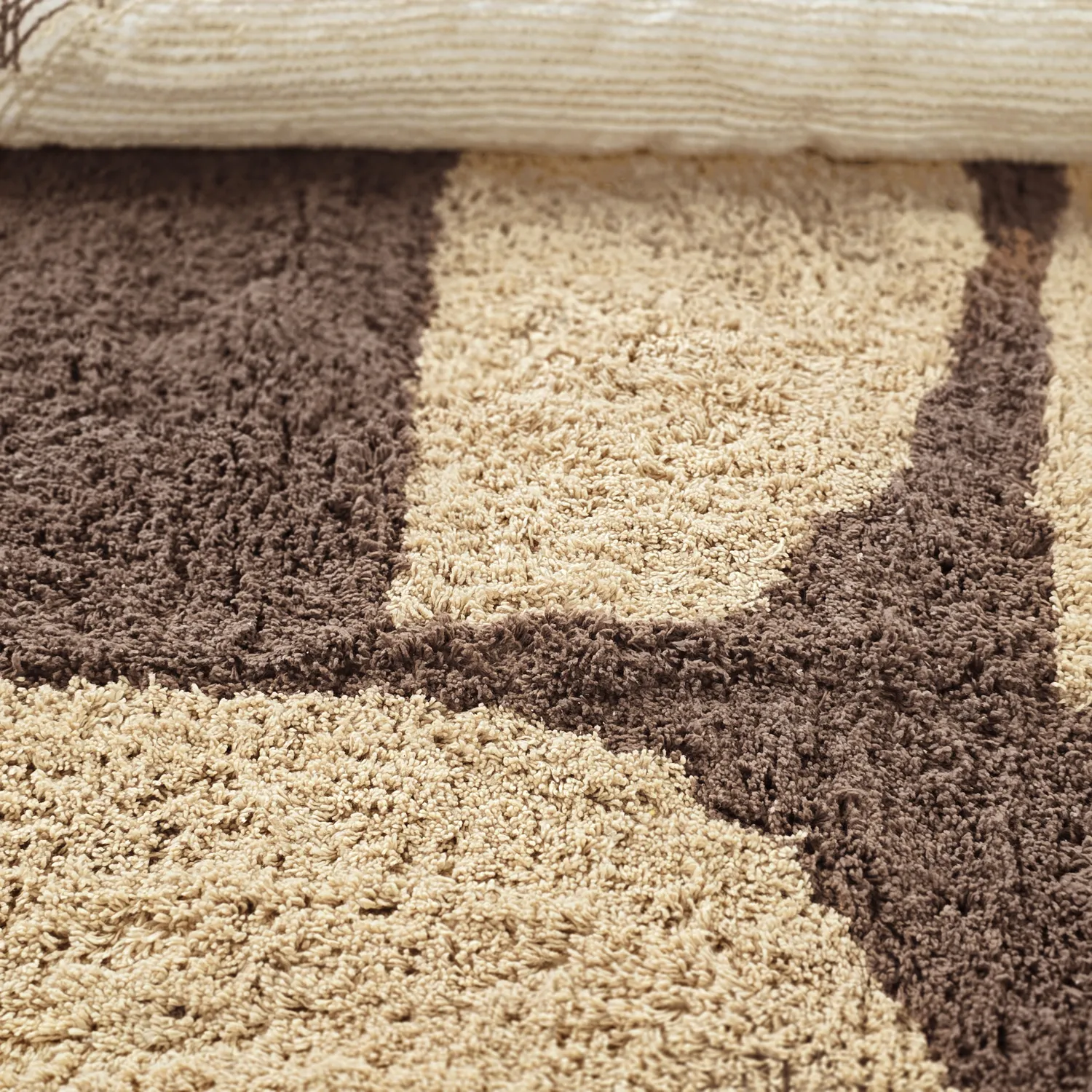 Kruhový koberec - Siberia Natural Cotton Shaggy (béžový/hnedý)
