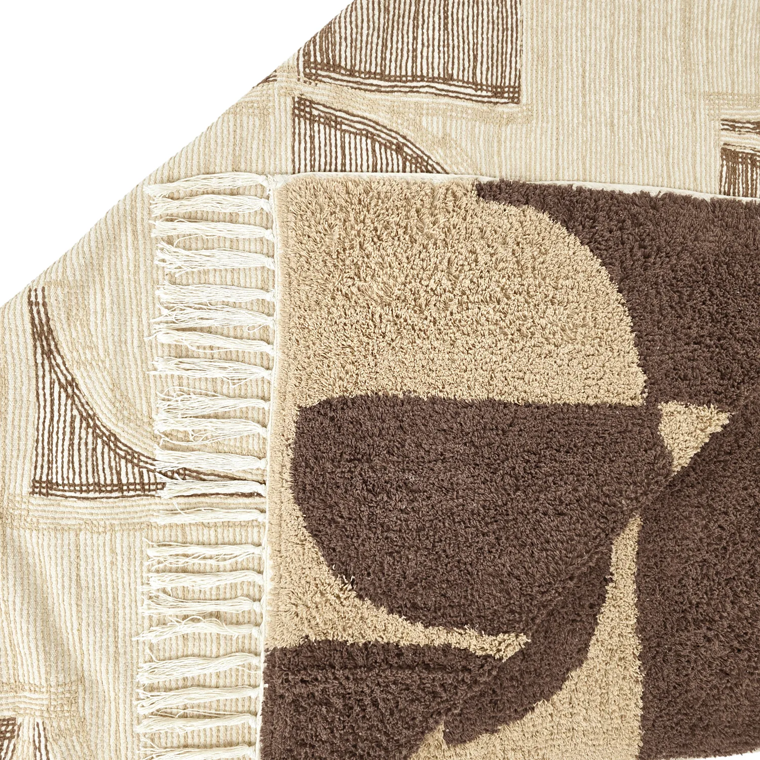 Koberec s dlhým vlasom - Siberia Natural Cotton Shaggy (béžový/hnedý)