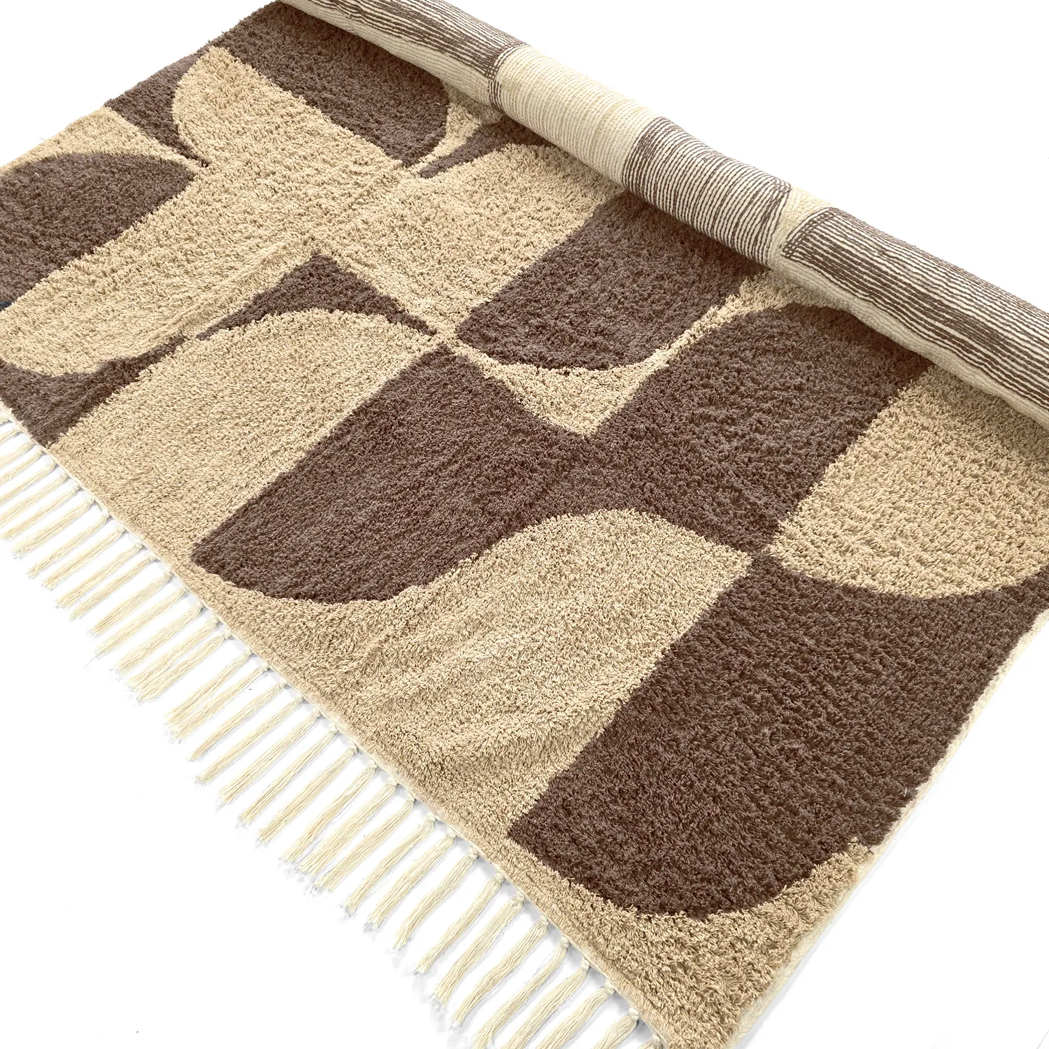 Koberec s dlhým vlasom - Siberia Natural Cotton Shaggy (béžový/hnedý)