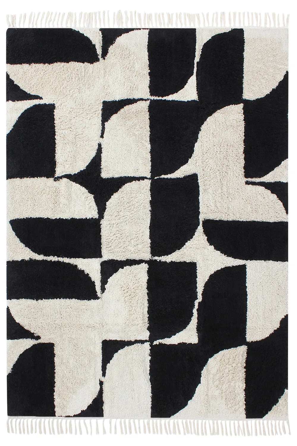 Ryamattor - Siberia Natural Cotton Shaggy (offwhite/svart)