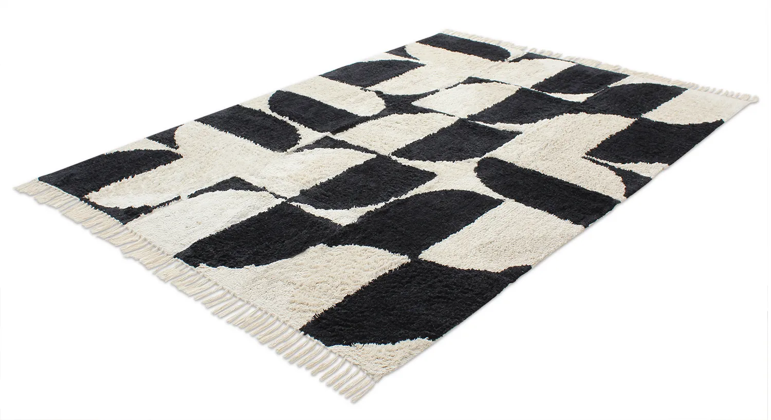 Ryamattor - Siberia Natural Cotton Shaggy (offwhite/svart)