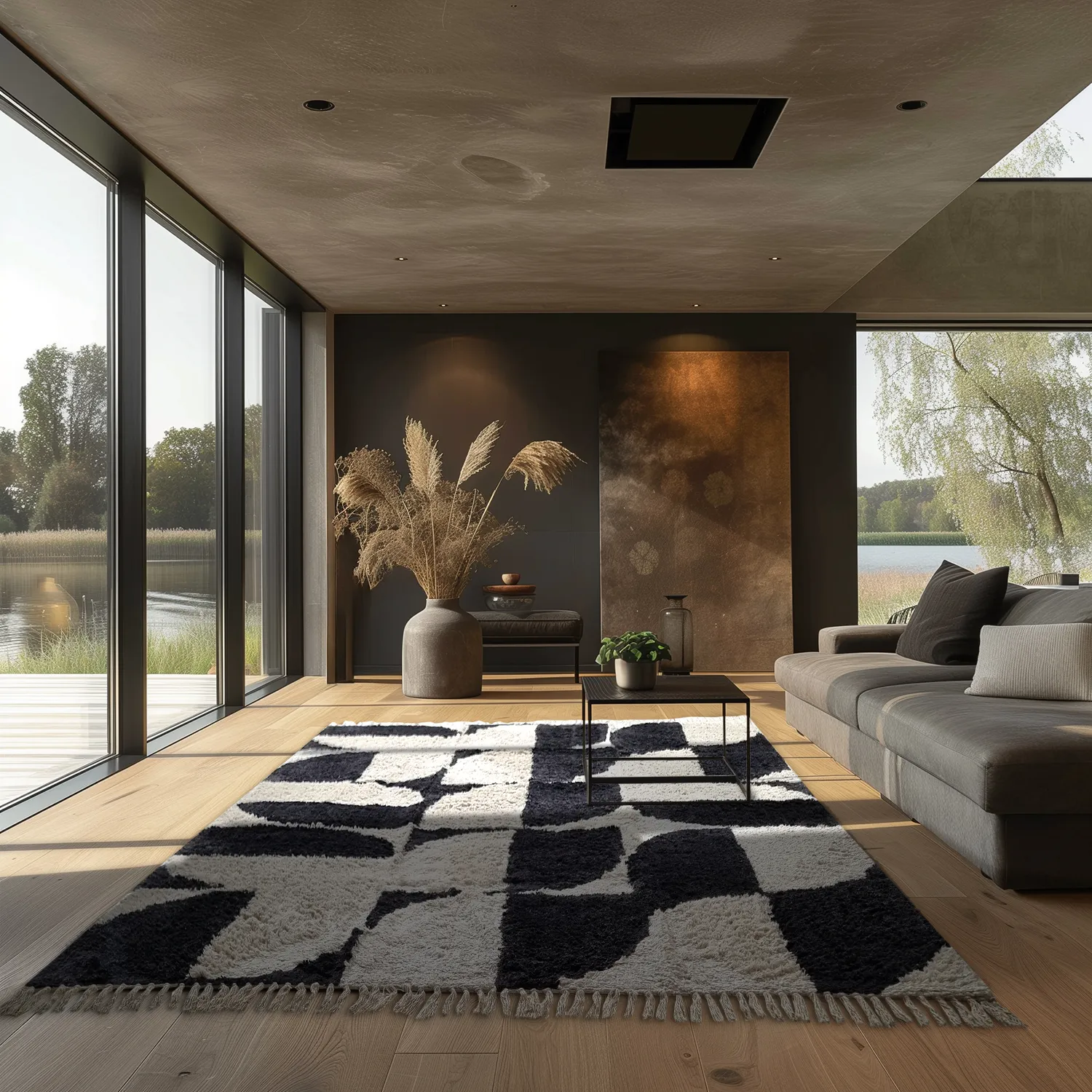 Ryamattor - Siberia Natural Cotton Shaggy (offwhite/svart)