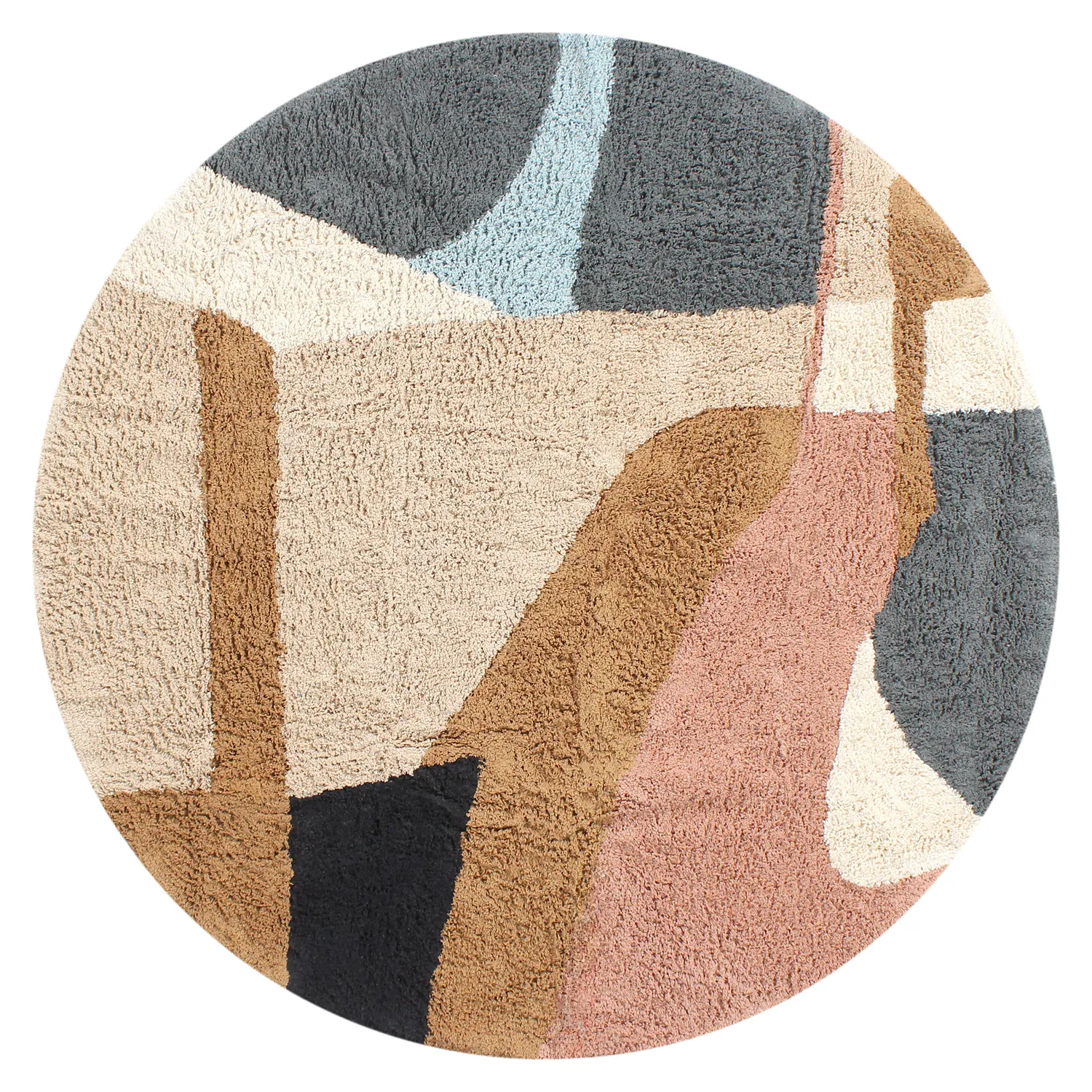 Kruhový koberec - Sion Natural Cotton Shaggy (multi)