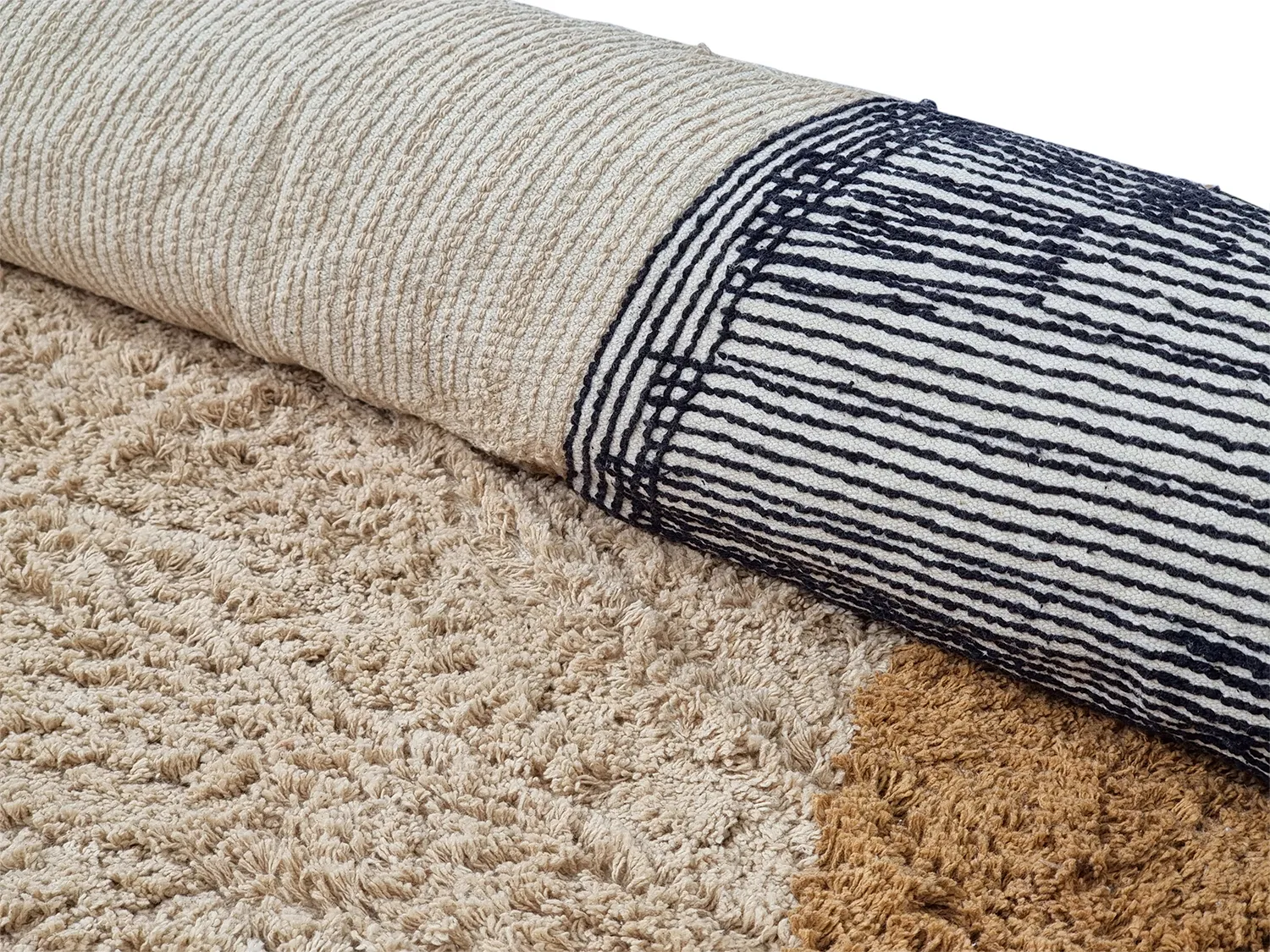 Kruhový koberec - Sion Natural Cotton Shaggy (multi)
