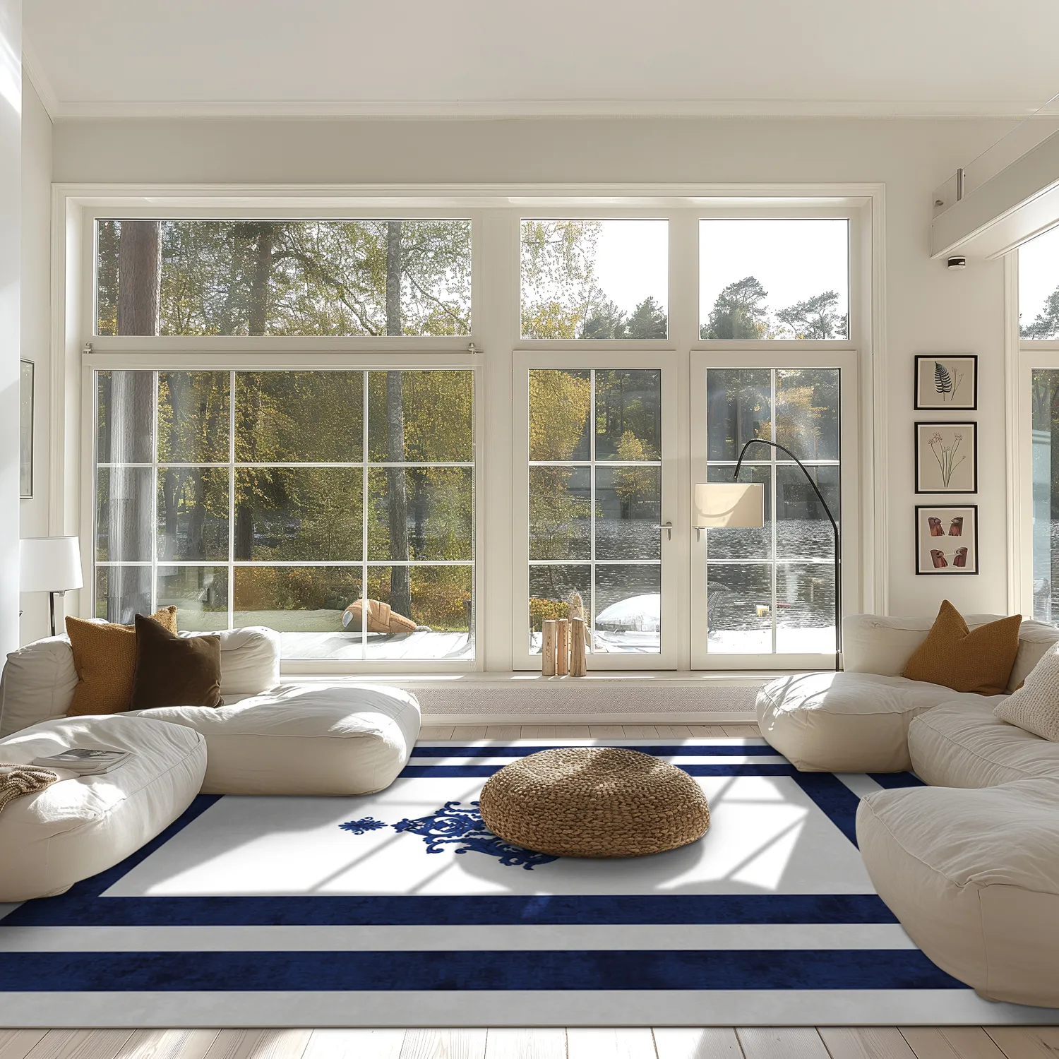 Koberec Wilton - Soros (modrý/biely)