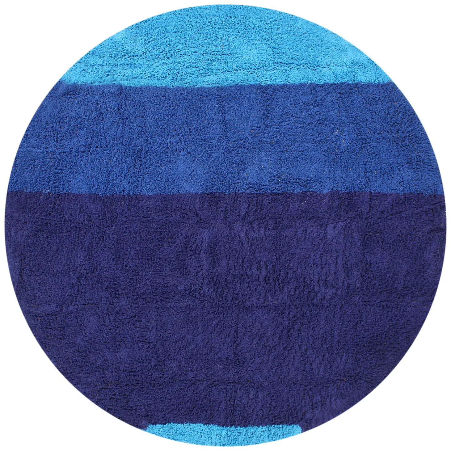 Kruhový koberec - Taro Natural Cotton Shaggy (modrý)