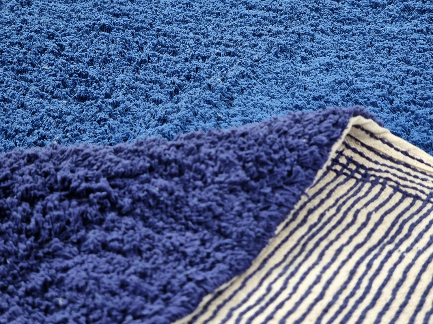 Koberec s dlhým vlasom - Taro Natural Cotton Shaggy (modrý)