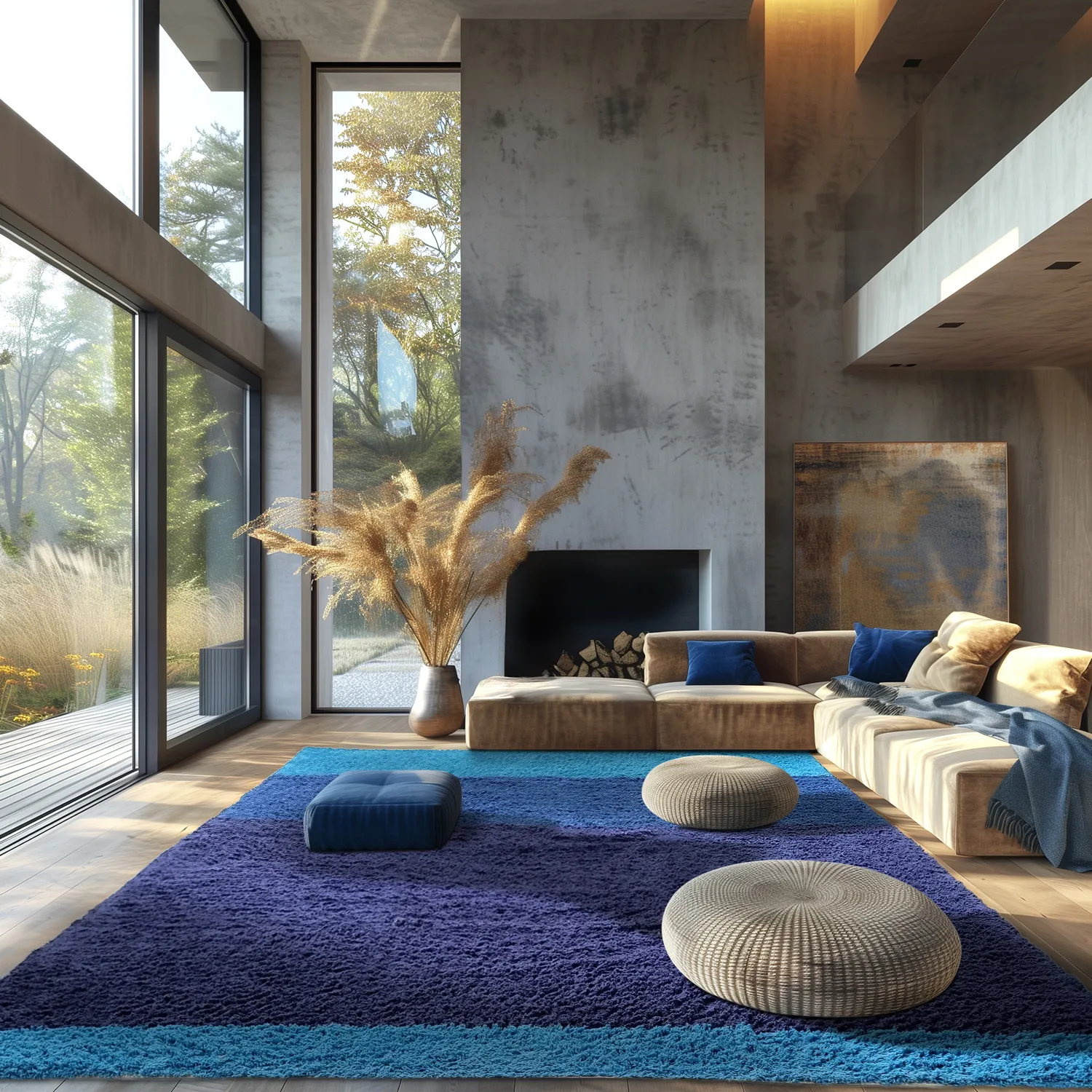 Koberec s dlhým vlasom - Taro Natural Cotton Shaggy (modrý)