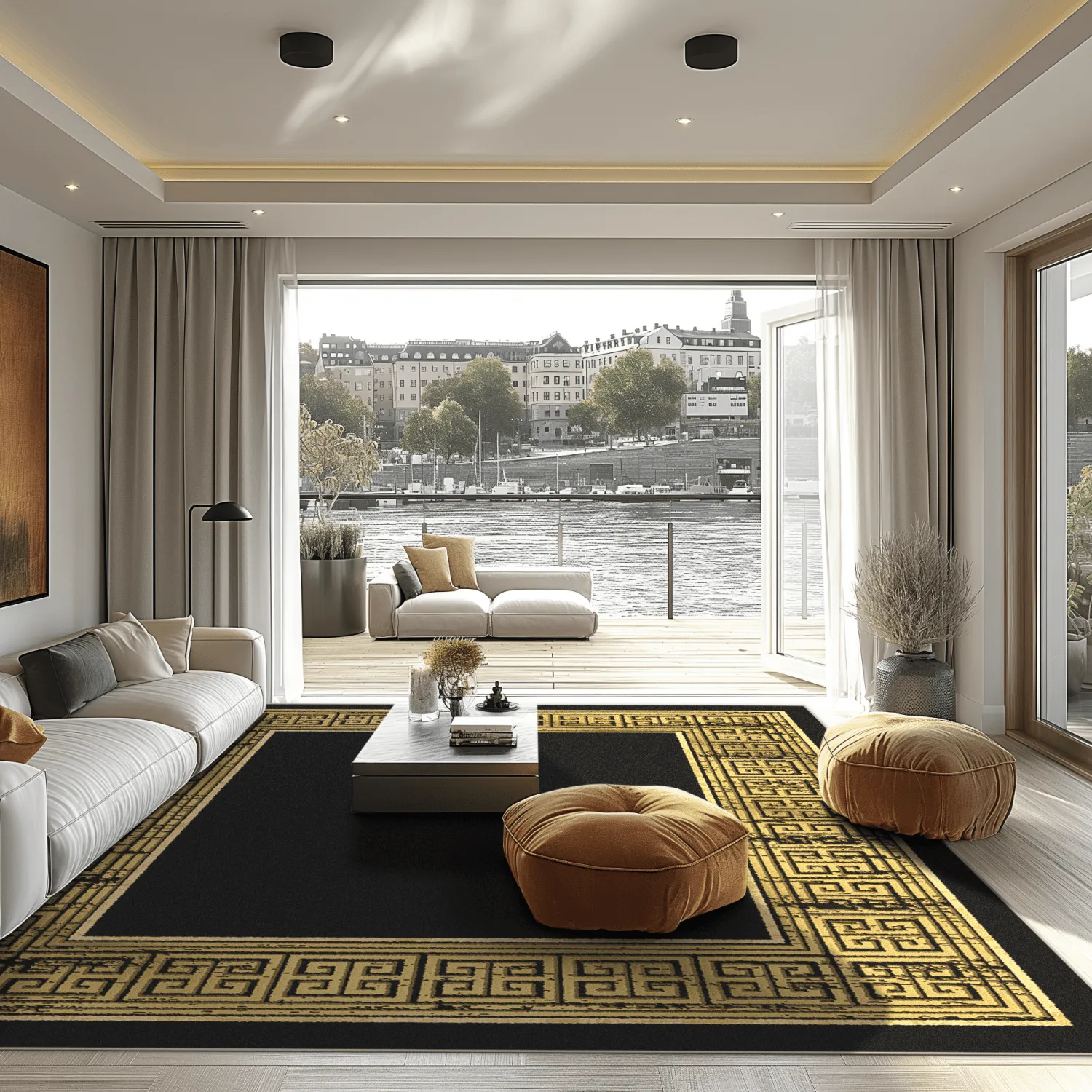 Koberec Wilton - Tilos (čierny/zlatý)