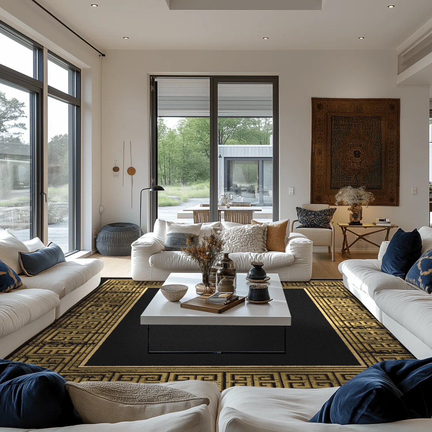 Koberec Wilton - Tilos (čierny/zlatý)