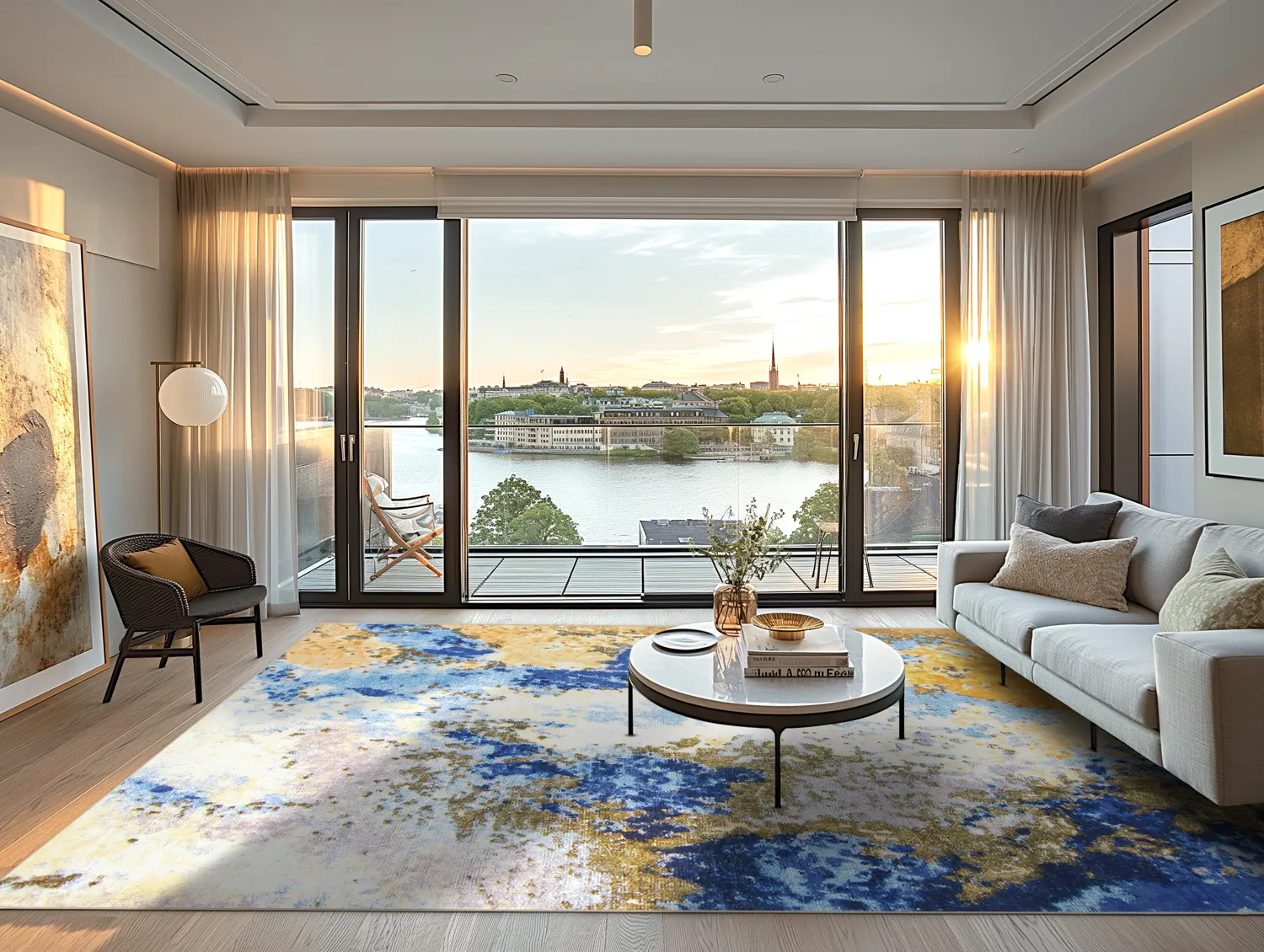 Koberec Wilton - Travale (modrá/žltá/multicolor)