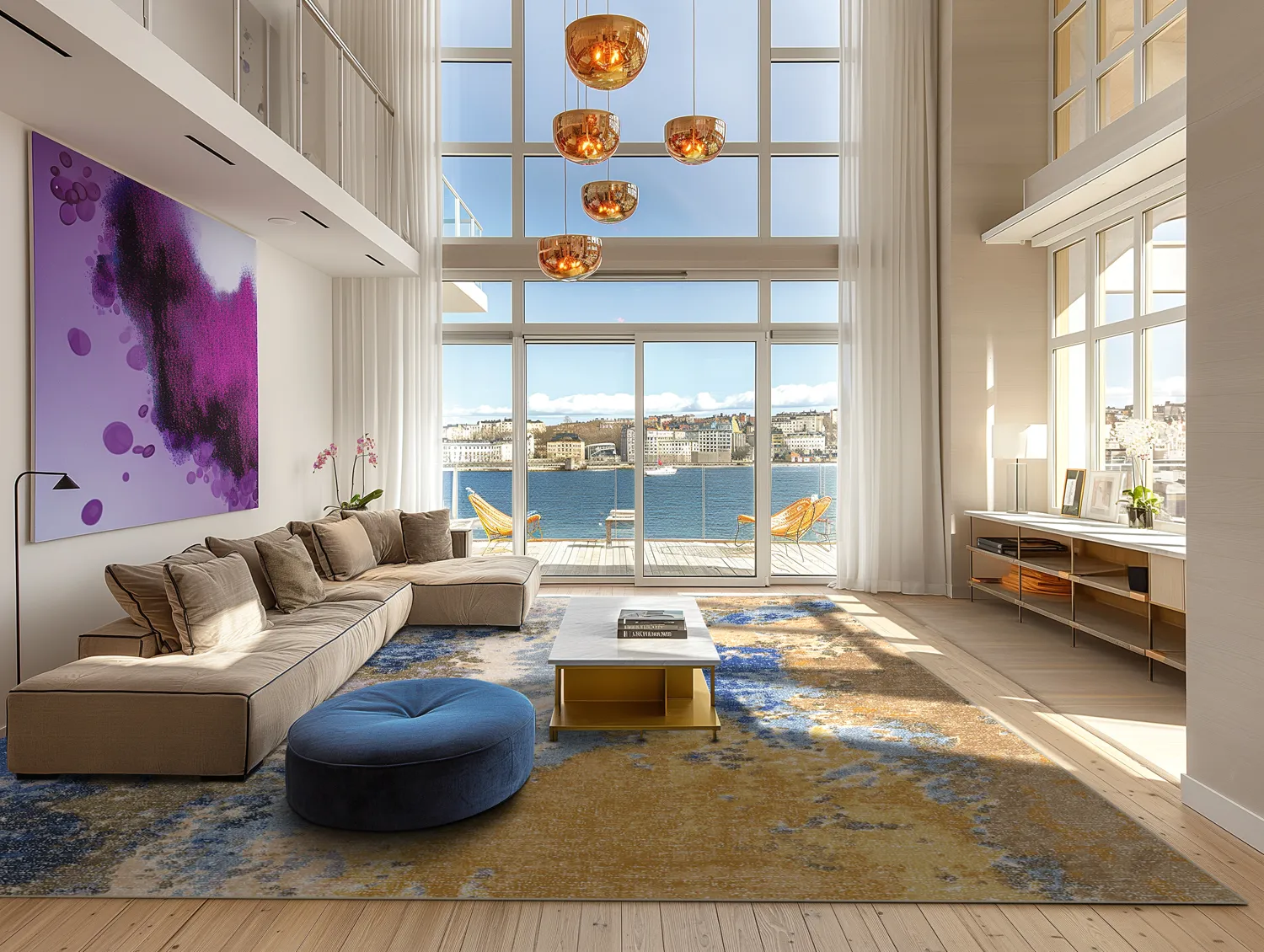 Koberec Wilton - Travale (šedá/modrá/multikolórová)