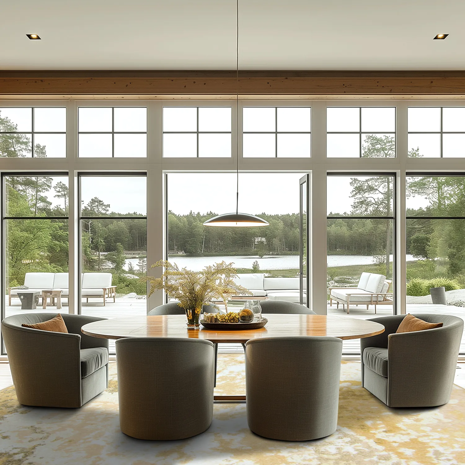 Kruhový koberec - Travale (žltý)