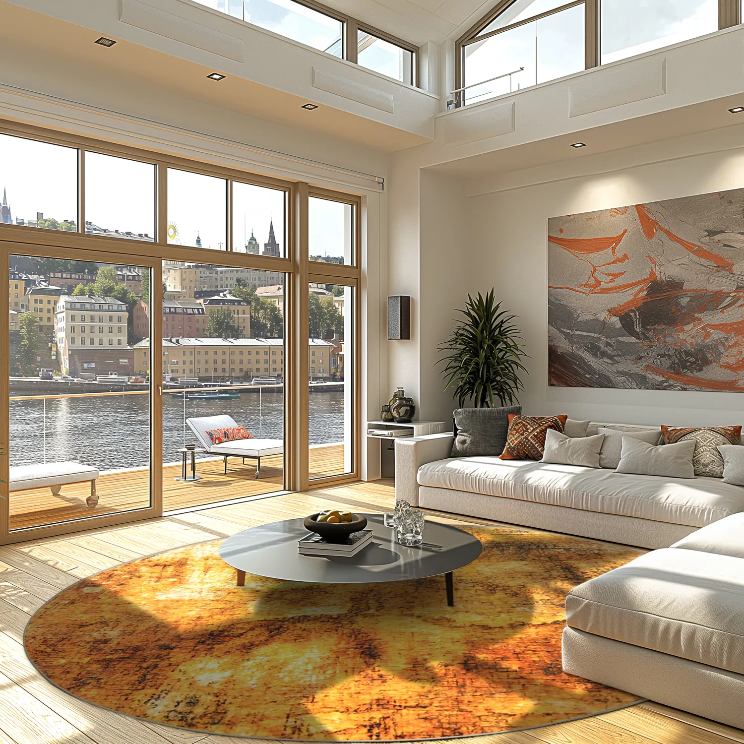 Kruhový koberec - Tremes (zlatý)