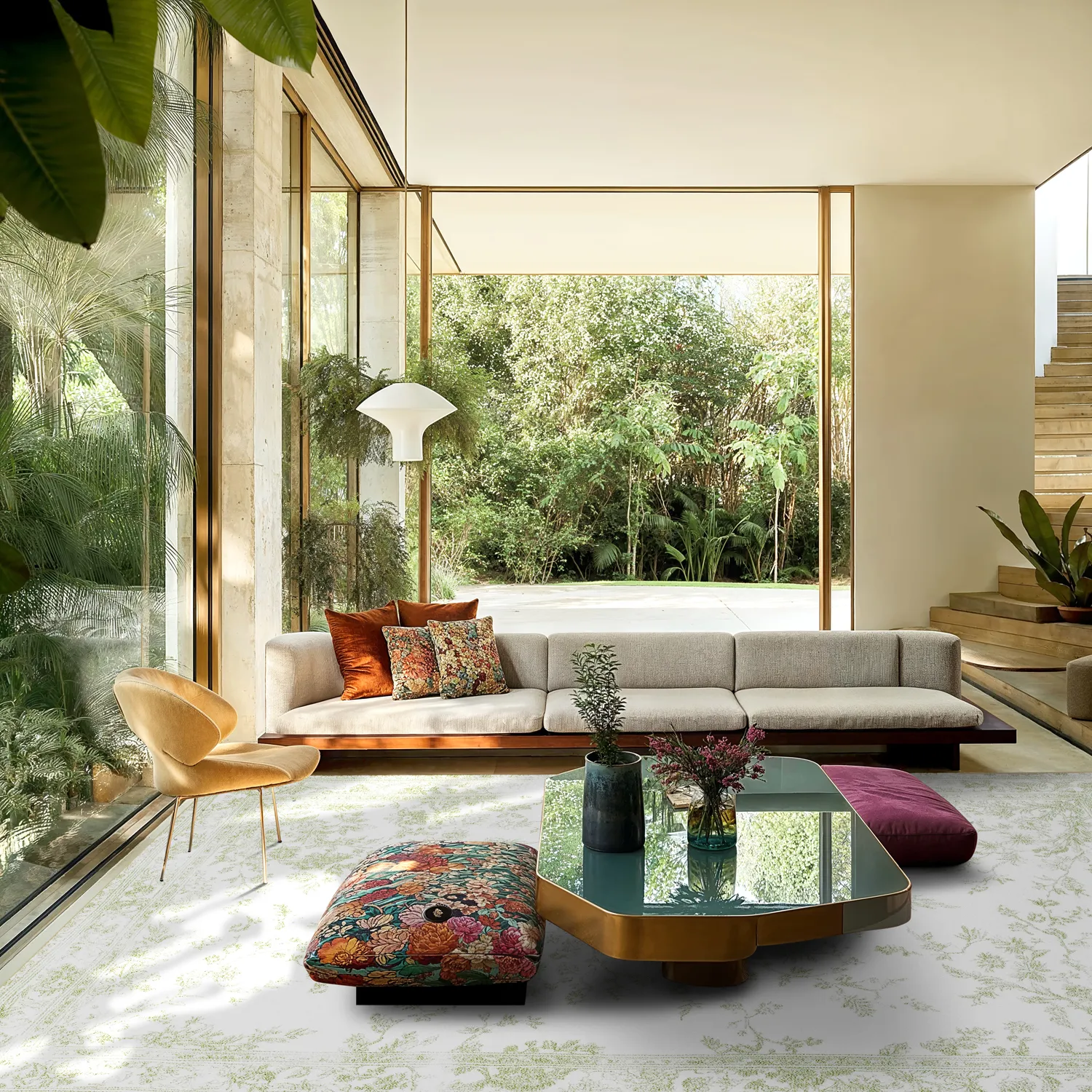 Koberec Wilton - Tulum (svetlo zelená/biela)