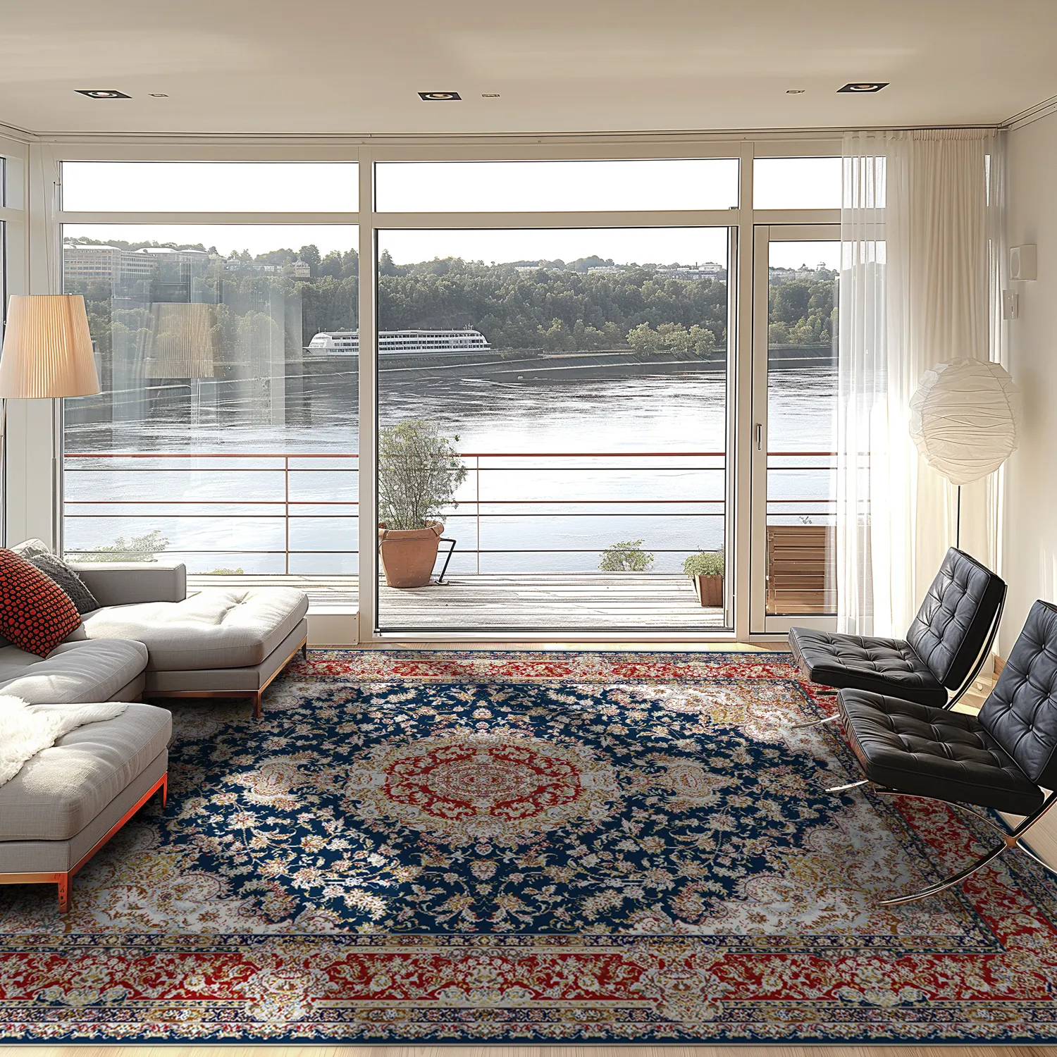 Koberec Wilton - Vakifli (modrý/multikolórový)