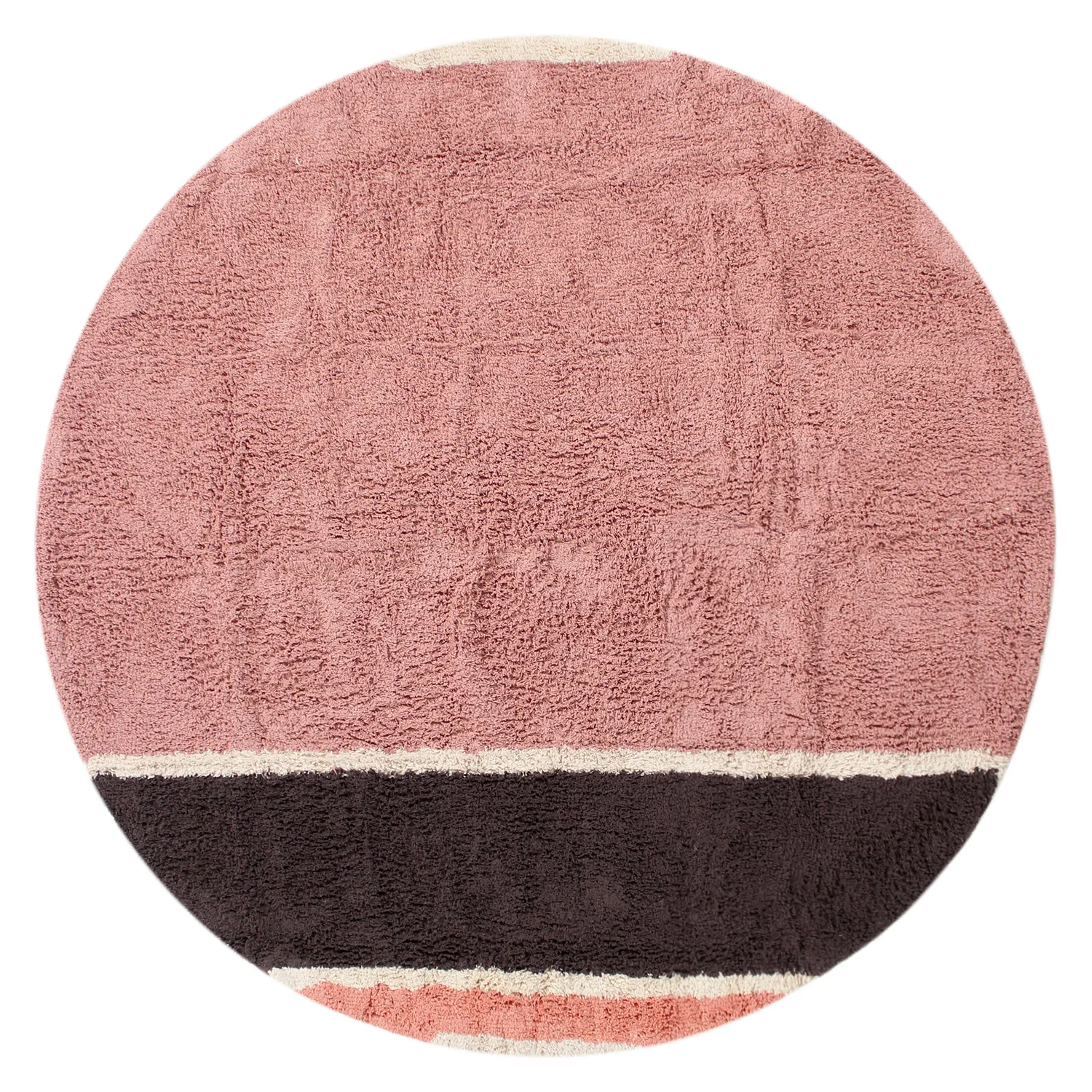 Kruhový koberec - Vinci Natural Cotton Shaggy (ružový)