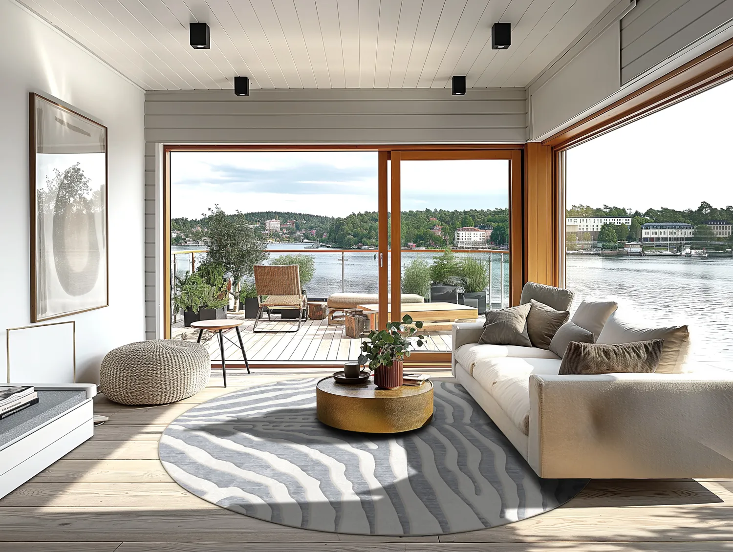 Kulatý koberec - Zebra