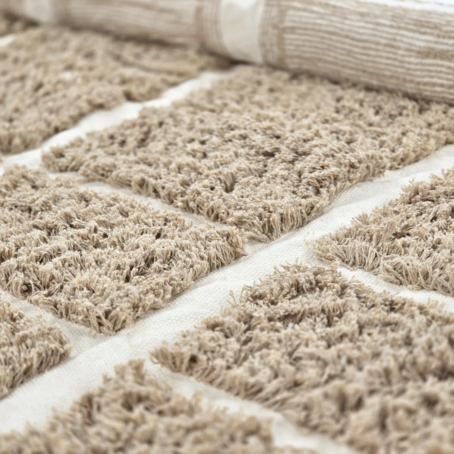 Kruhový koberec - Zola Natural Cotton Shaggy (béžový)