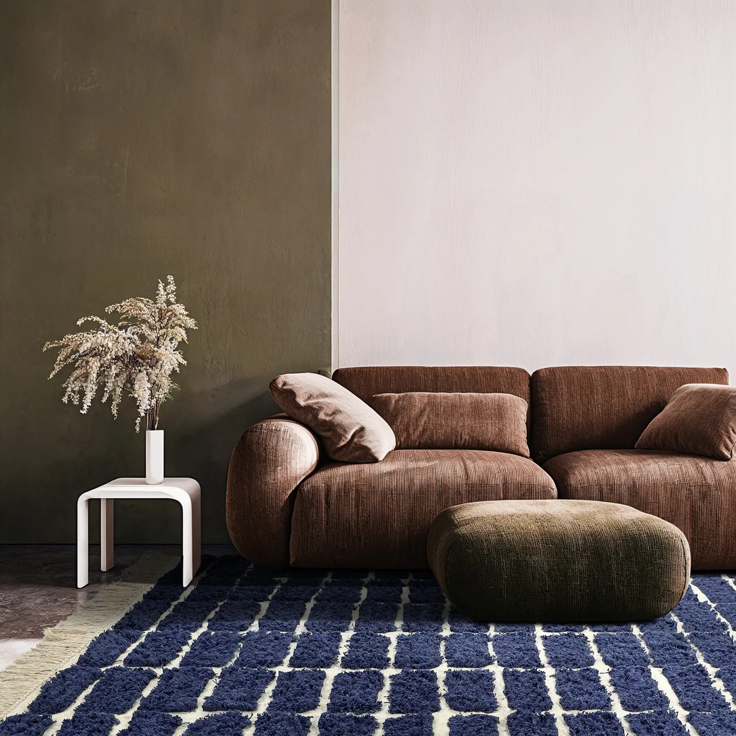 Koberce s dlhým vlasom - Zola Natural Cotton Shaggy (modrá)