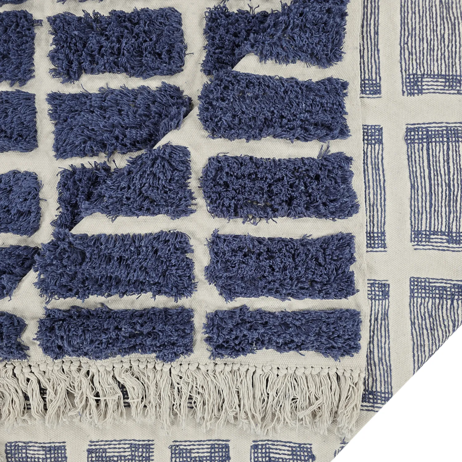 Koberce s dlhým vlasom - Zola Natural Cotton Shaggy (modrá)