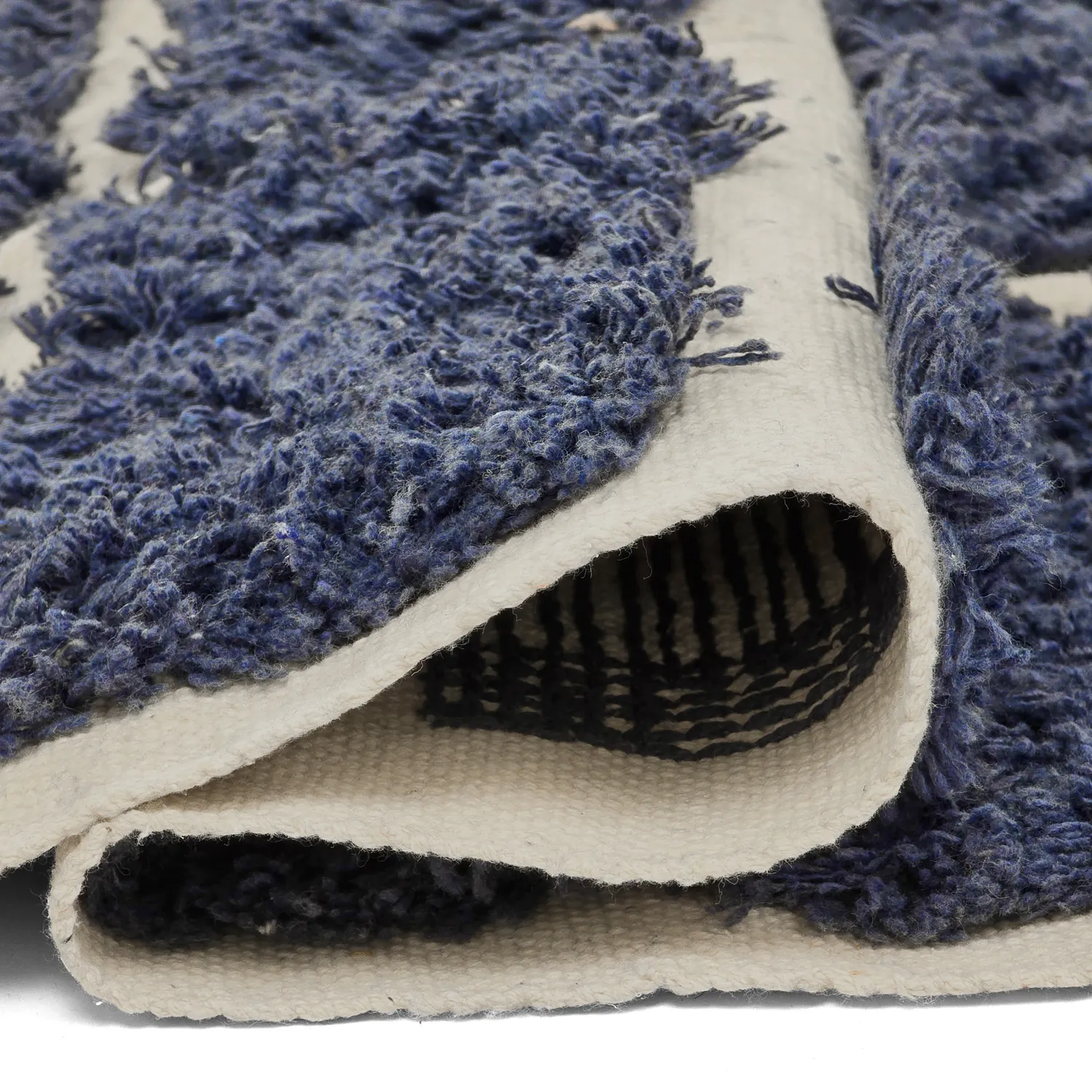 Koberce s dlhým vlasom - Zola Natural Cotton Shaggy (modrá)