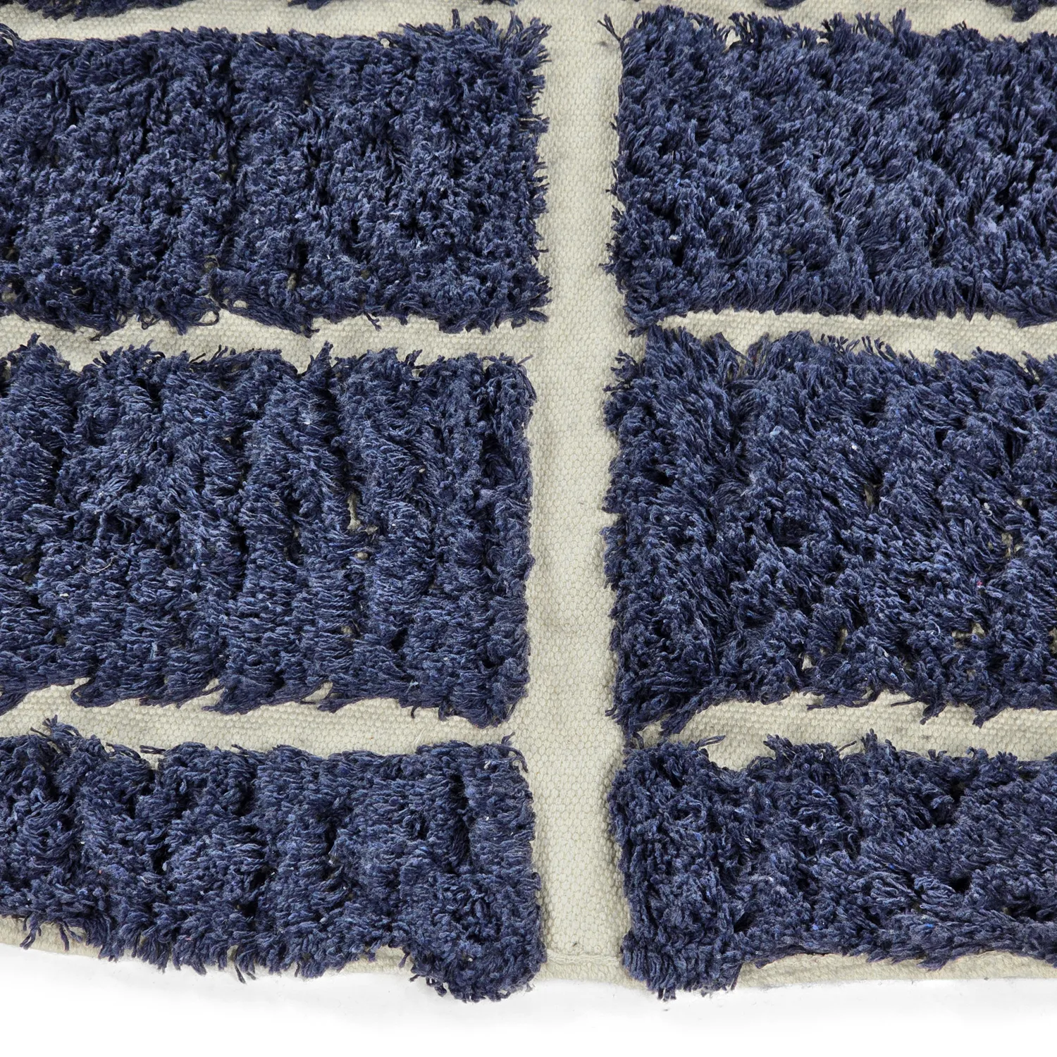 Kolo koberce - Zola Natural Cotton Shaggy (modrá)