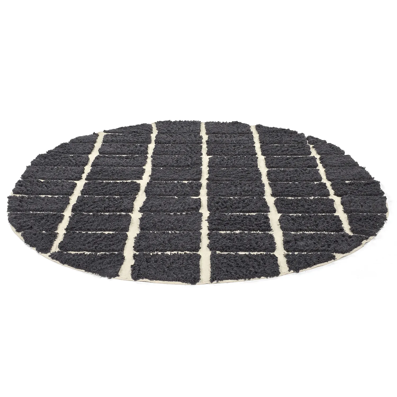 Kolo koberce - Zola Natural Cotton Shaggy (tmavošedá)