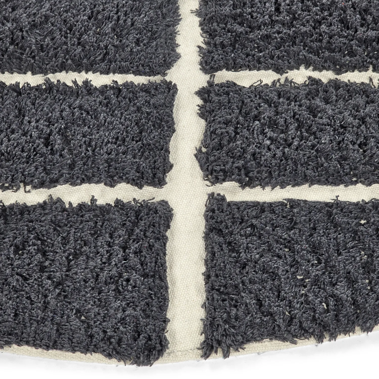 Kolo koberce - Zola Natural Cotton Shaggy (tmavošedá)