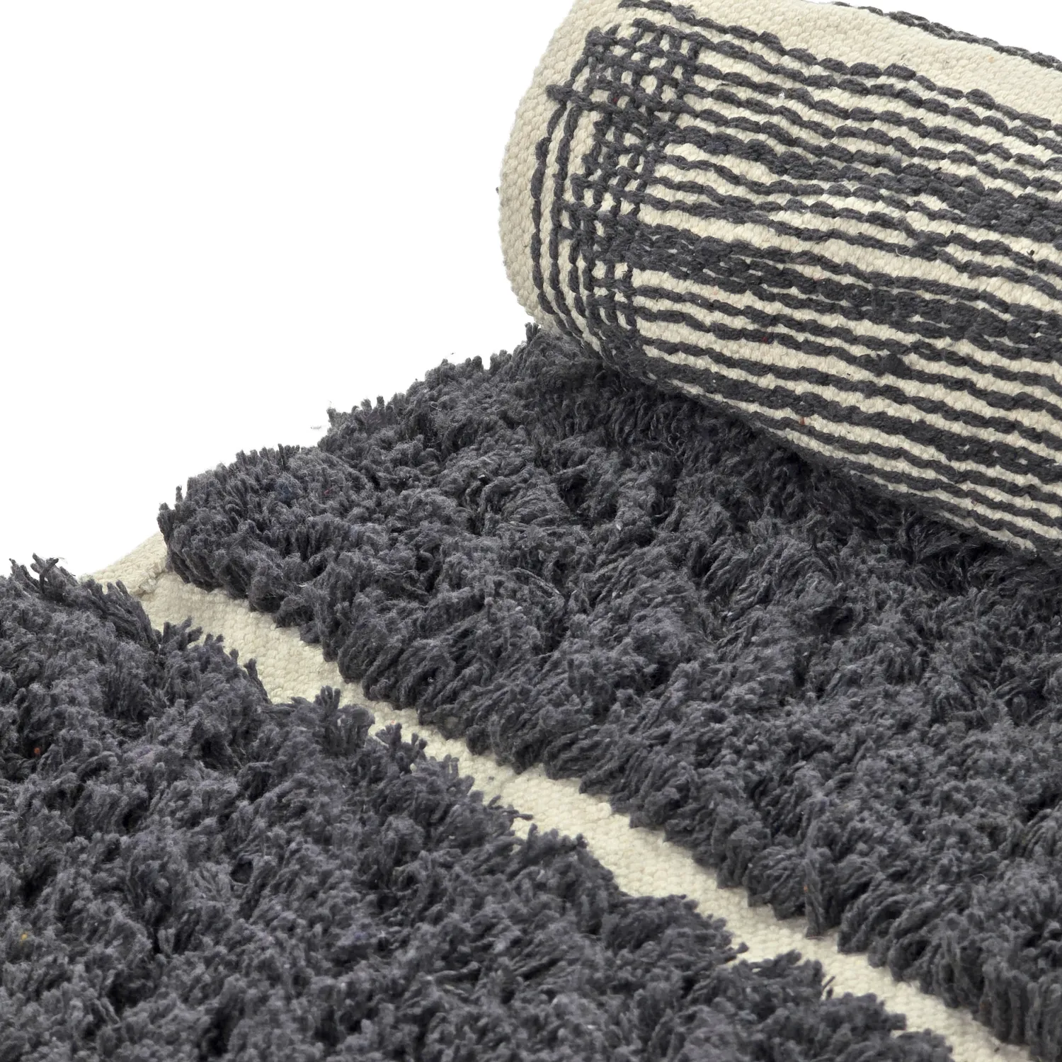 Kolo koberce - Zola Natural Cotton Shaggy (tmavošedá)