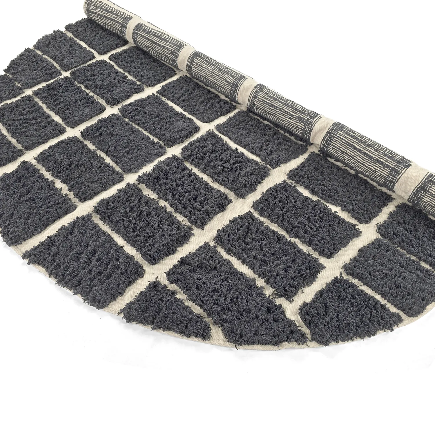 Kolo koberce - Zola Natural Cotton Shaggy (tmavošedá)