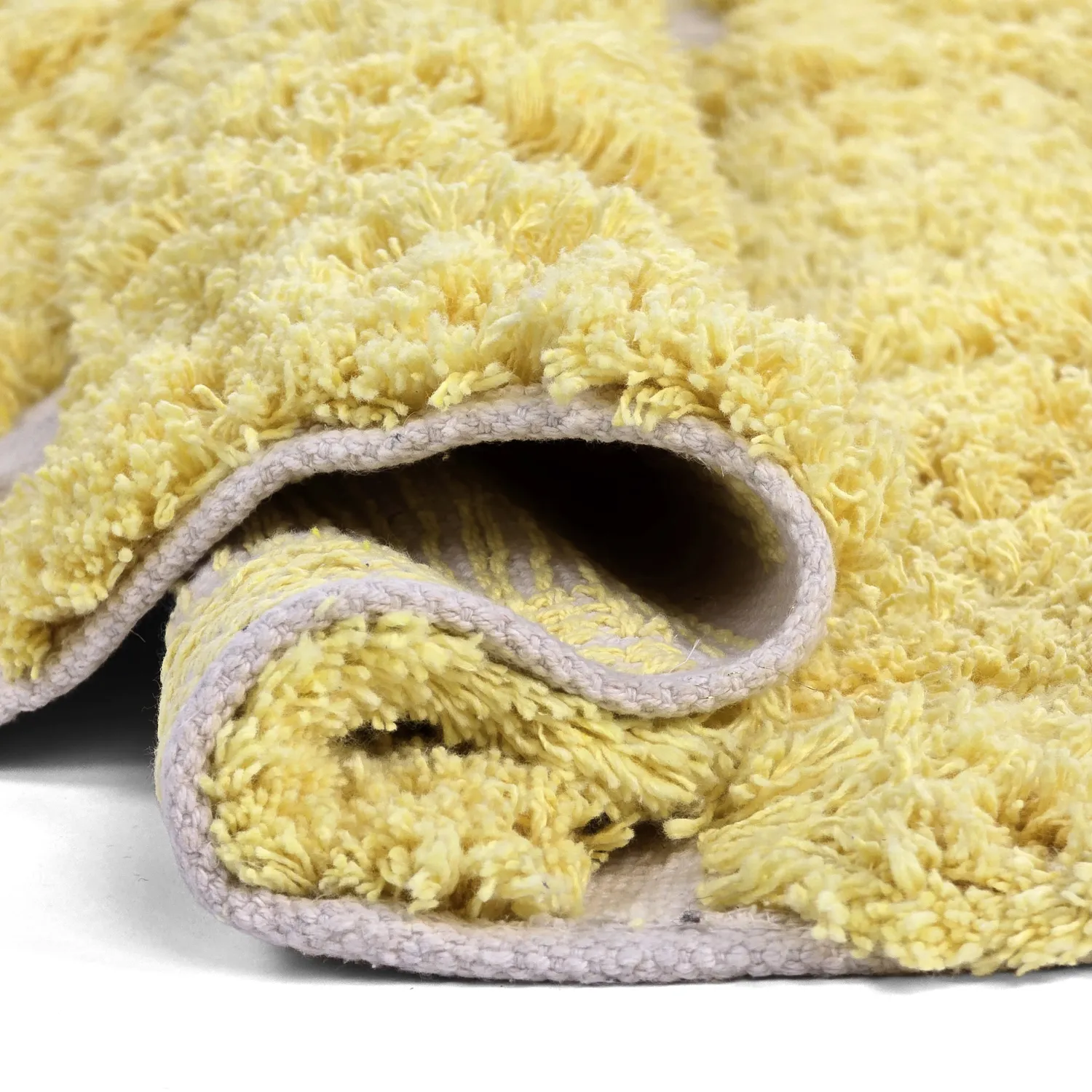 Kruhový koberec - Zola Natural Cotton Shaggy (žltý)