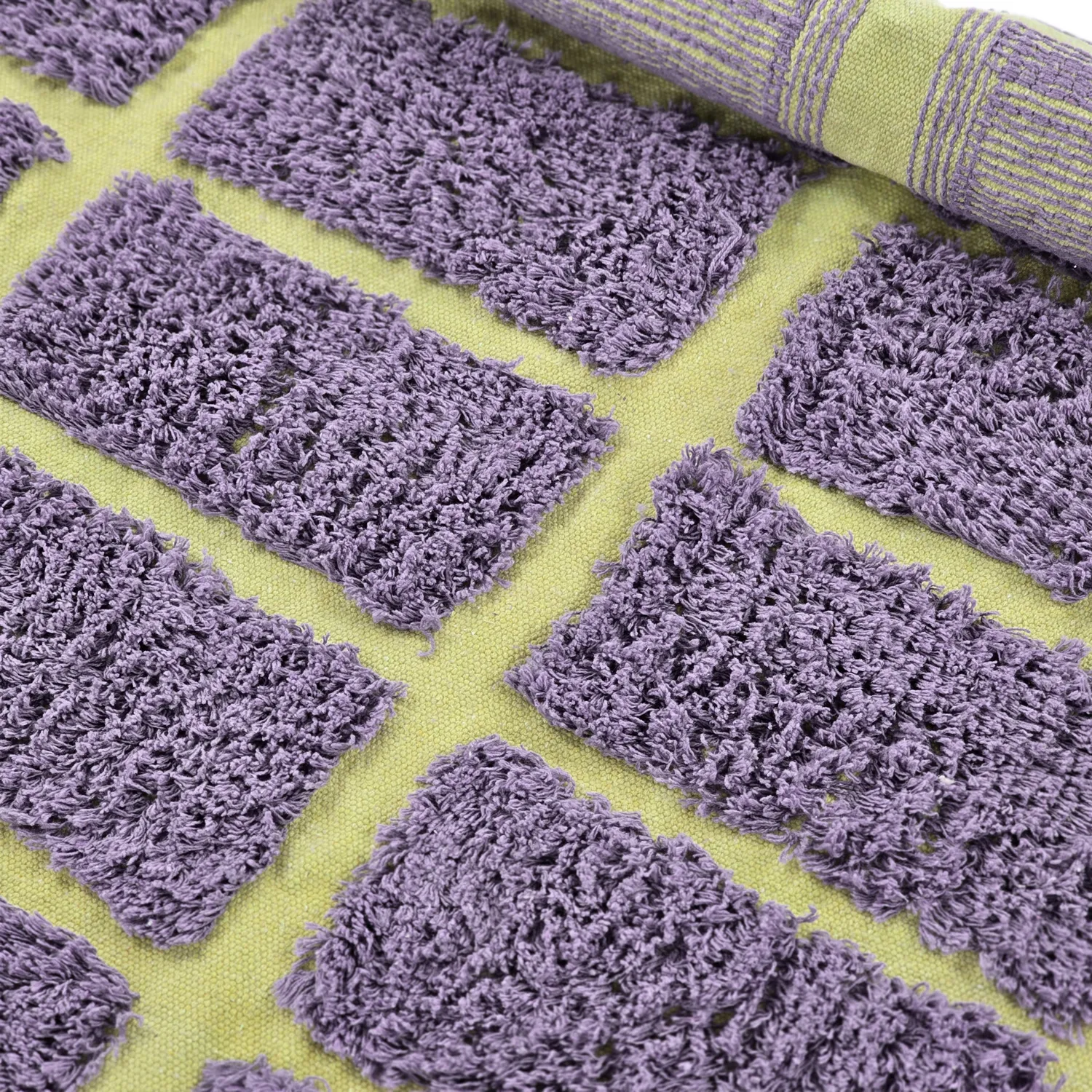 Kruhový koberec - Zola Natural Cotton Shaggy (fialový)