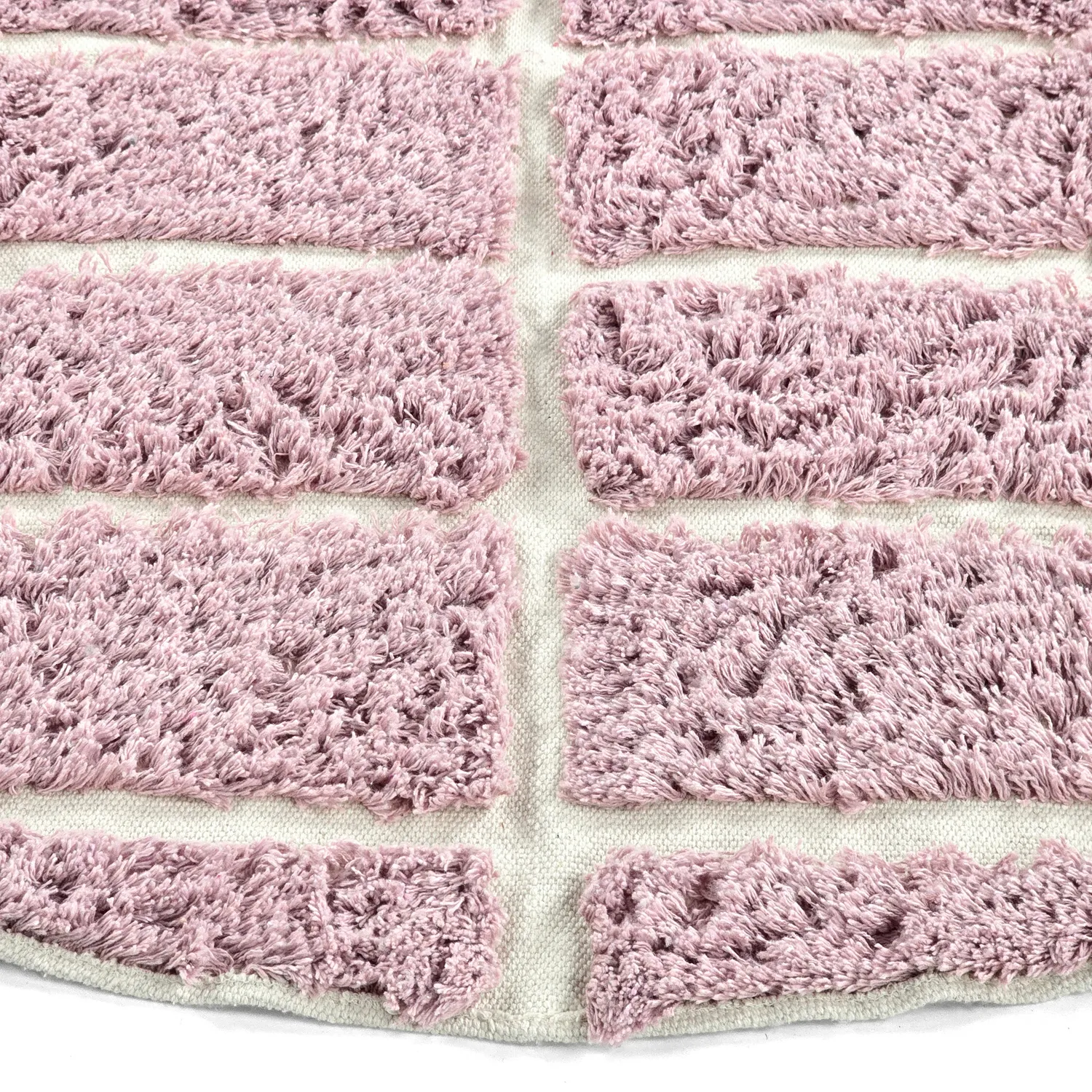 Kruhový koberec - Zola Natural Cotton Shaggy (ružový)