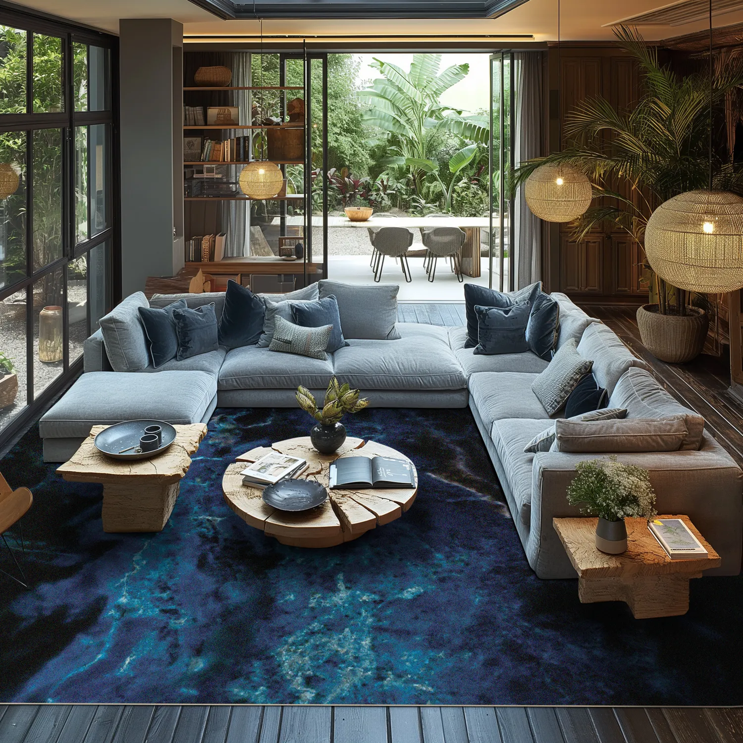 Koberec Wilton - Zuani (tmavomodrý)