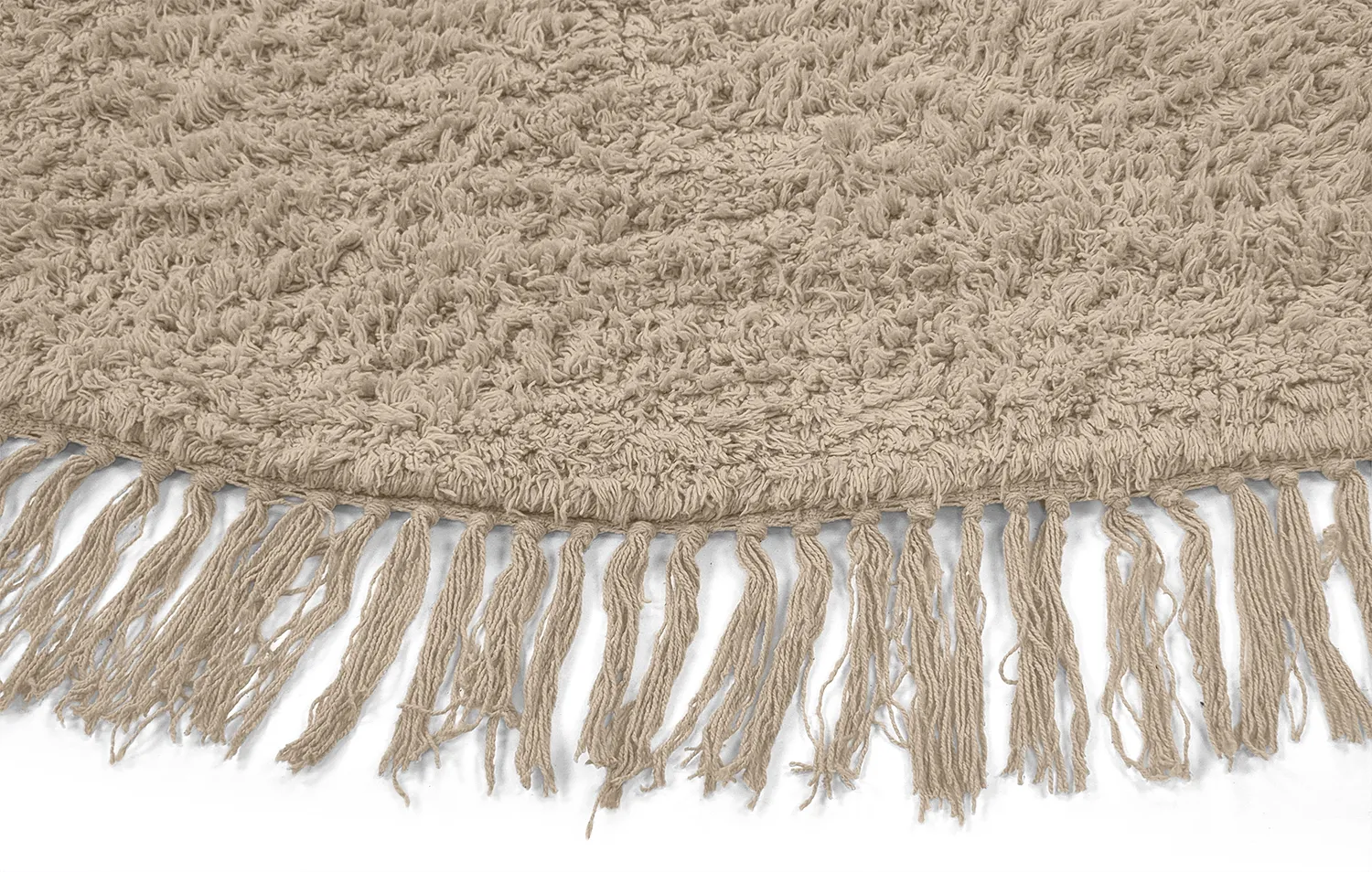 Kolo koberce - Alba Natural Cotton Shaggy (béžová)