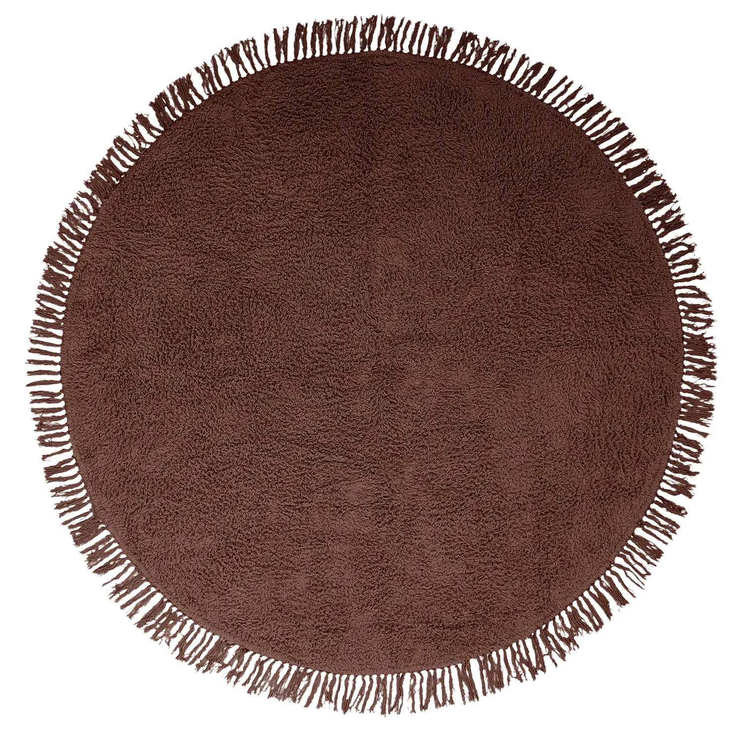 Kolo koberce - Alba Natural Cotton Shaggy (hnedý)