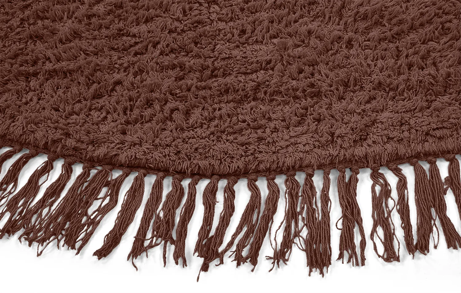 Kolo koberce - Alba Natural Cotton Shaggy (hnedý)