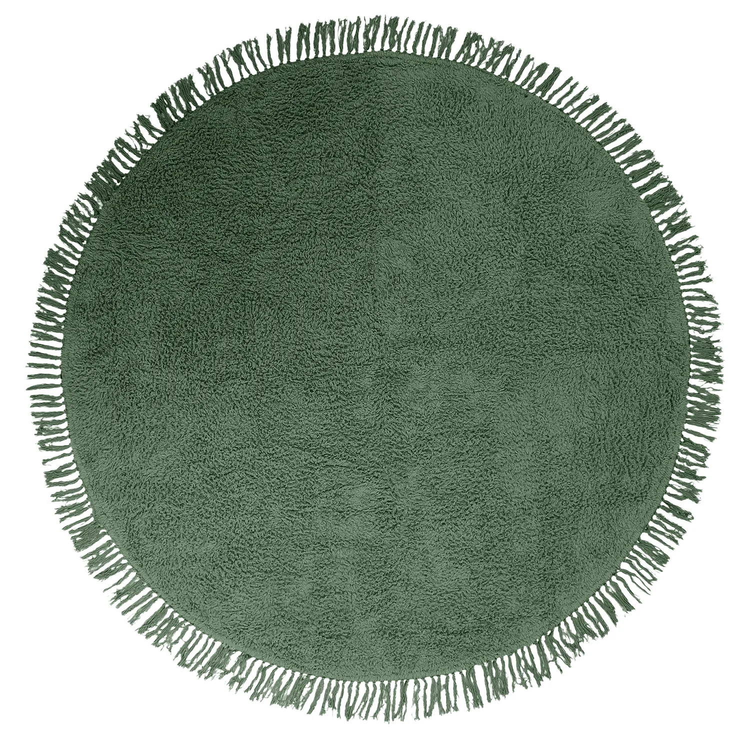 Kolo koberce - Alba Natural Cotton Shaggy (zelená)