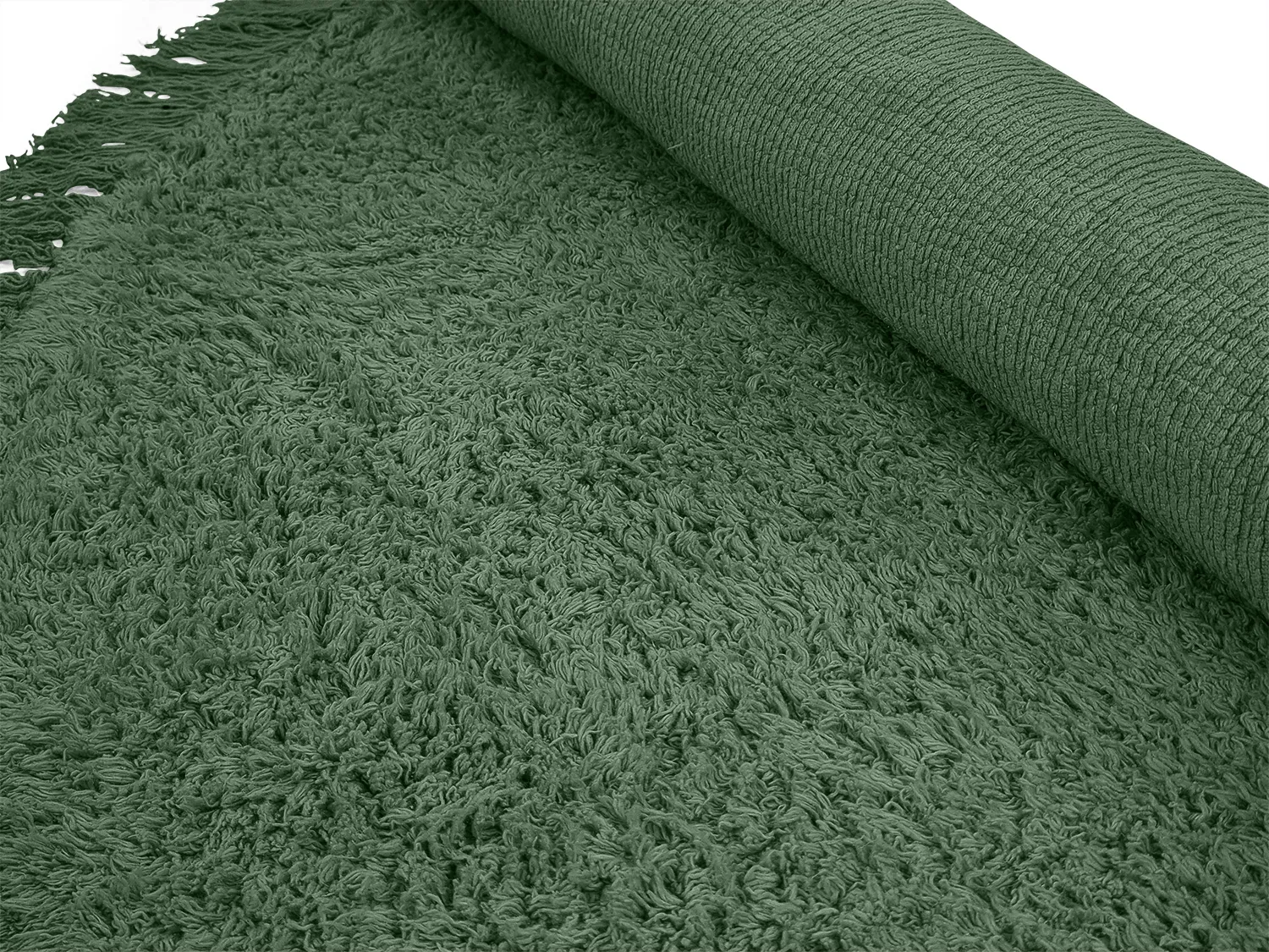 Kolo koberce - Alba Natural Cotton Shaggy (zelená)